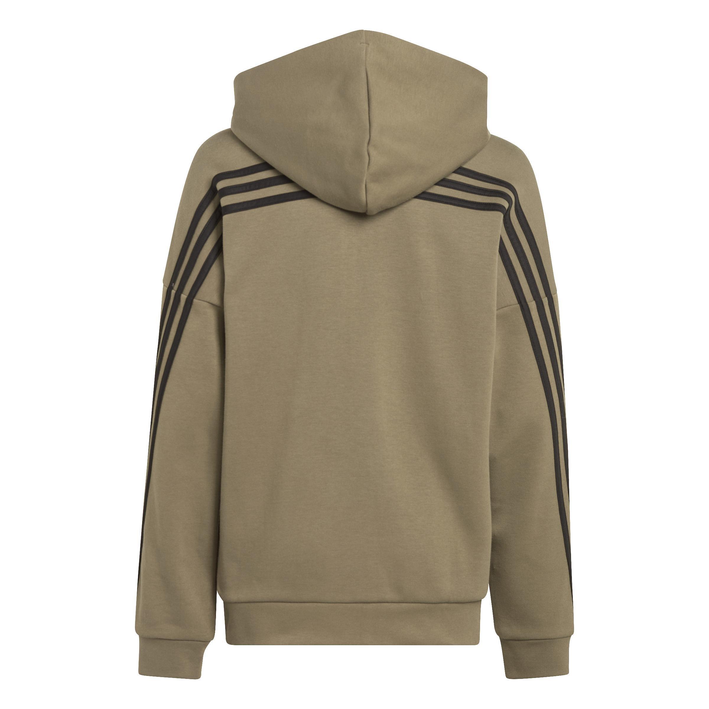 Unisex Kids Future Icons 3-Stripes Full-Zip Hooded Track Top, Green, , large image number 2