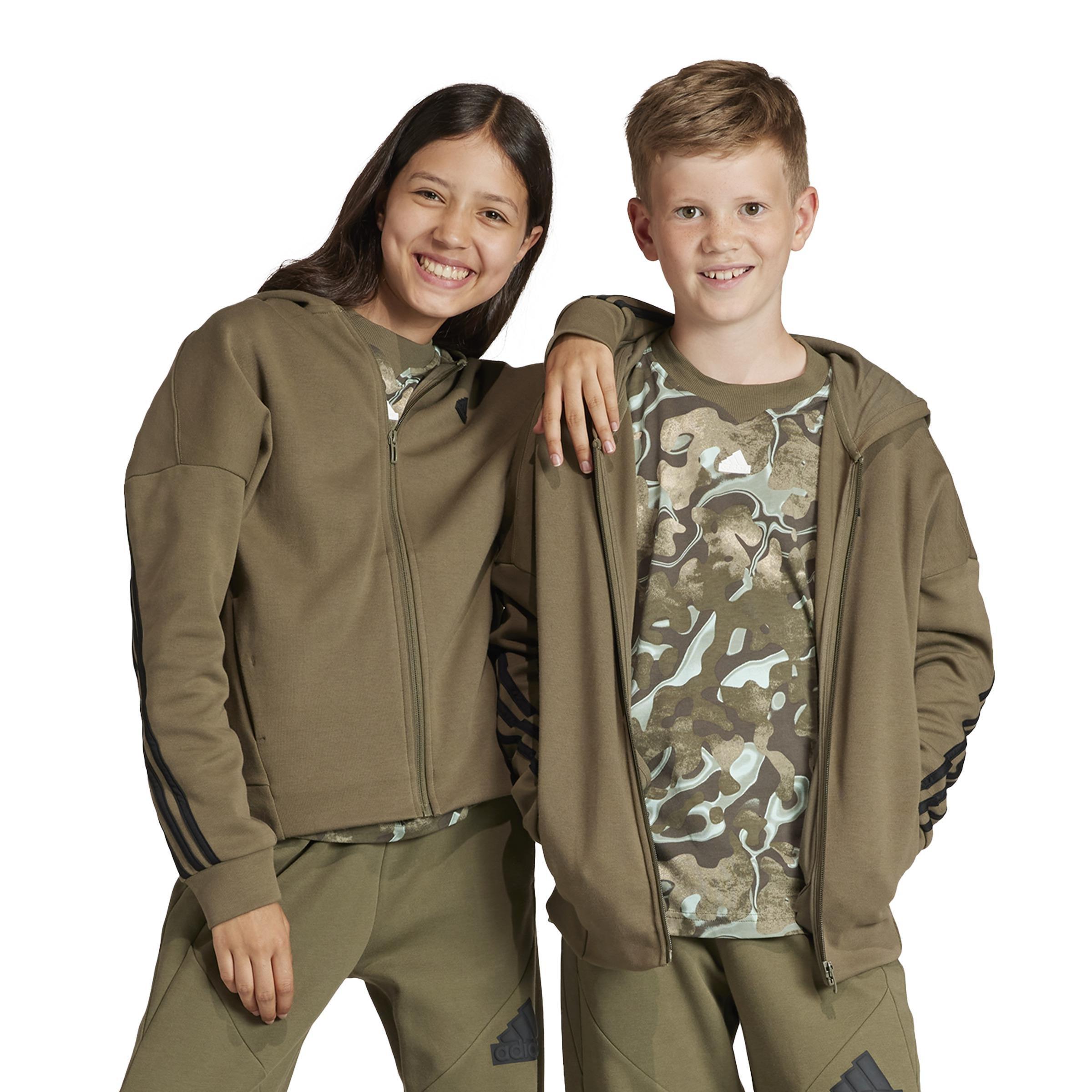 Unisex Kids Future Icons 3-Stripes Full-Zip Hooded Track Top, Green, , large image number 10