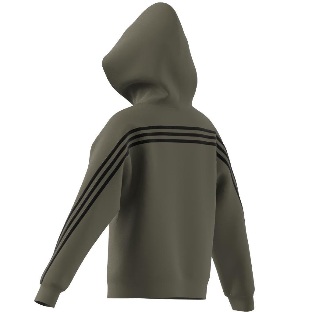Unisex Kids Future Icons 3-Stripes Full-Zip Hooded Track Top, Green, , large image number 11