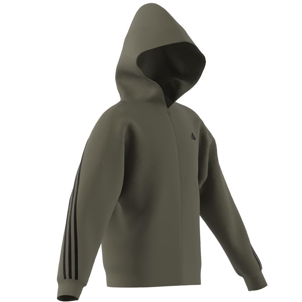 Unisex Kids Future Icons 3-Stripes Full-Zip Hooded Track Top, Green, , large image number 14