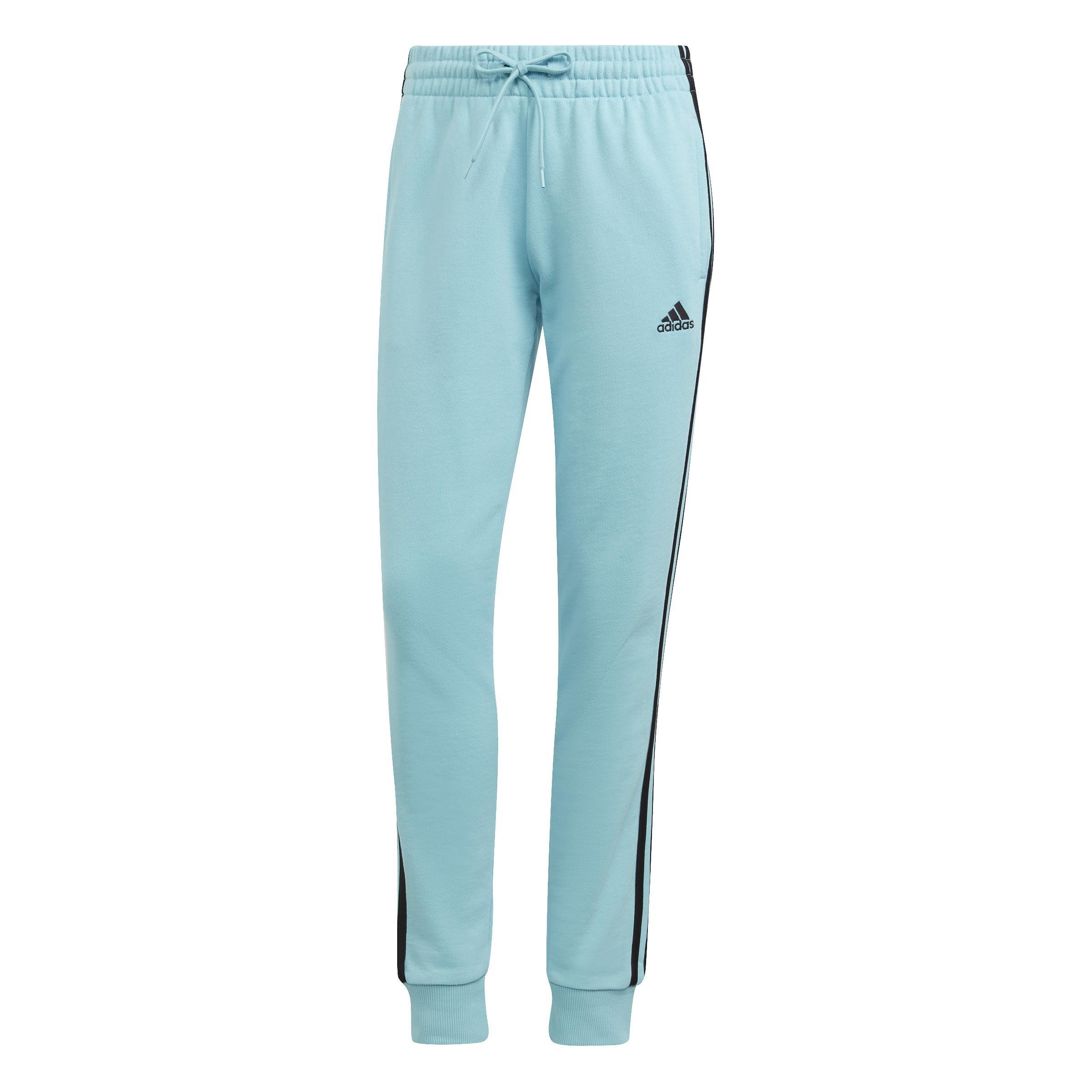 Essentials 3-Stripes French Terry Cuffed Joggers, Turquoise, , large image number 1