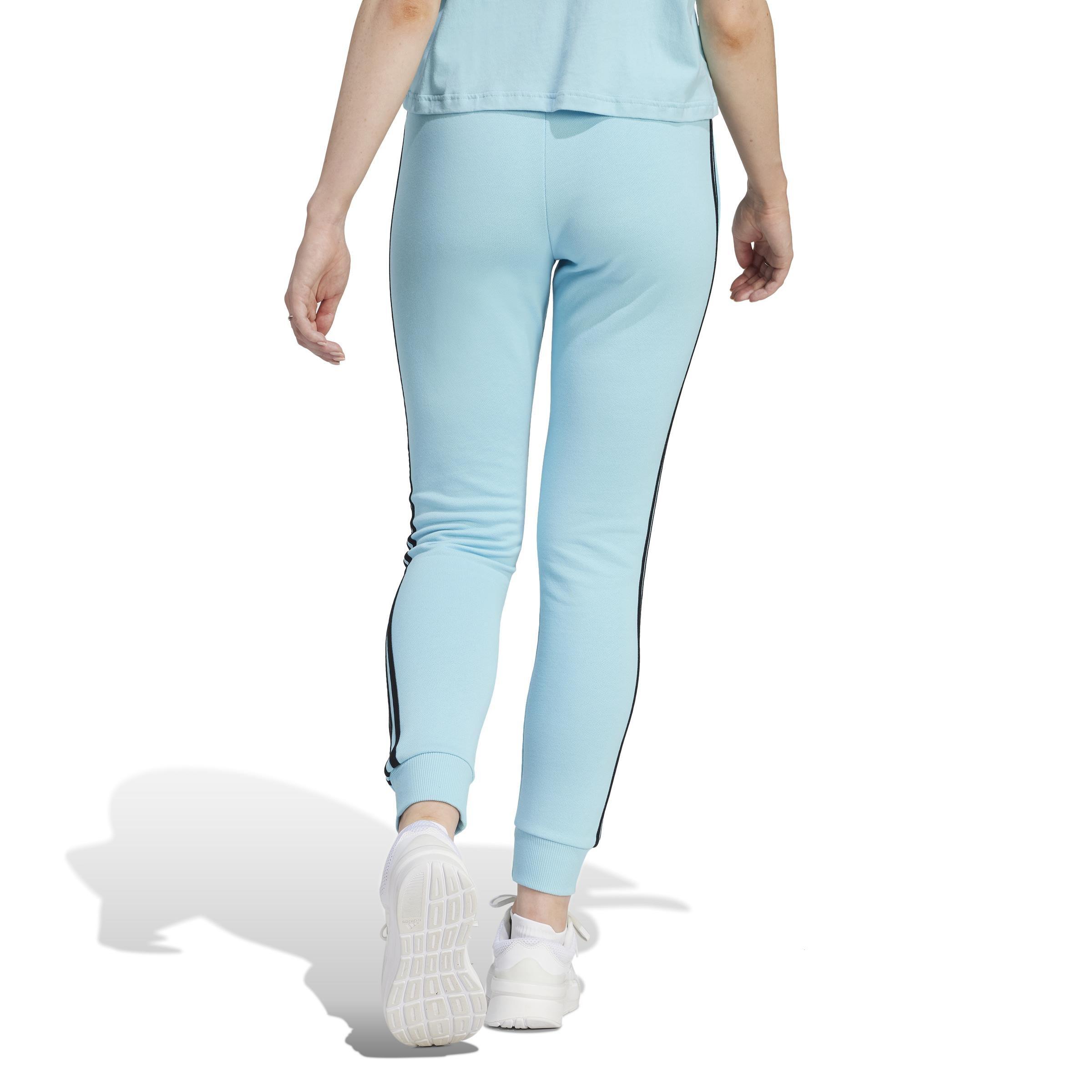 Essentials 3-Stripes French Terry Cuffed Joggers, Turquoise, A901_ONE, large image number 2