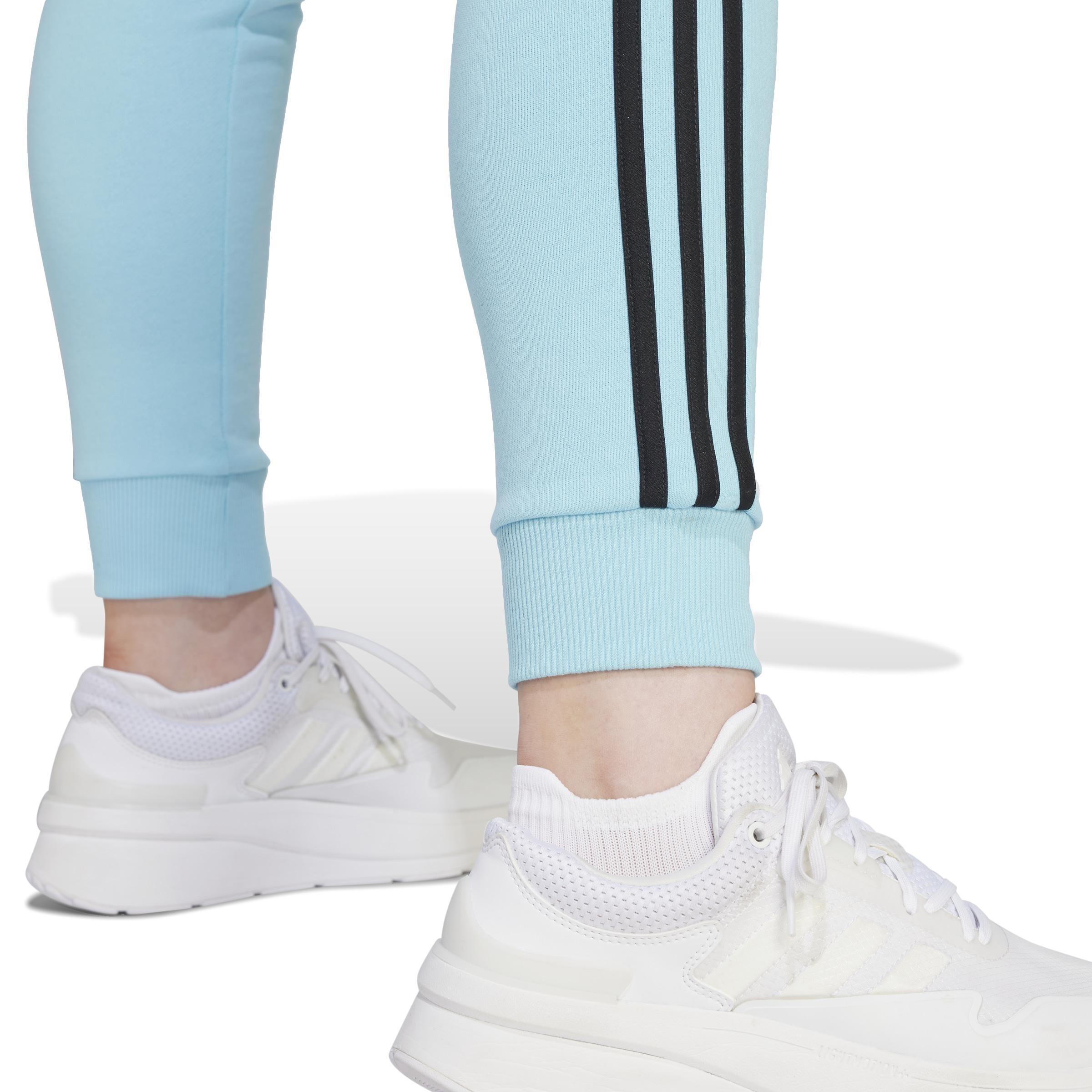 Essentials 3-Stripes French Terry Cuffed Joggers, Turquoise, , large image number 3