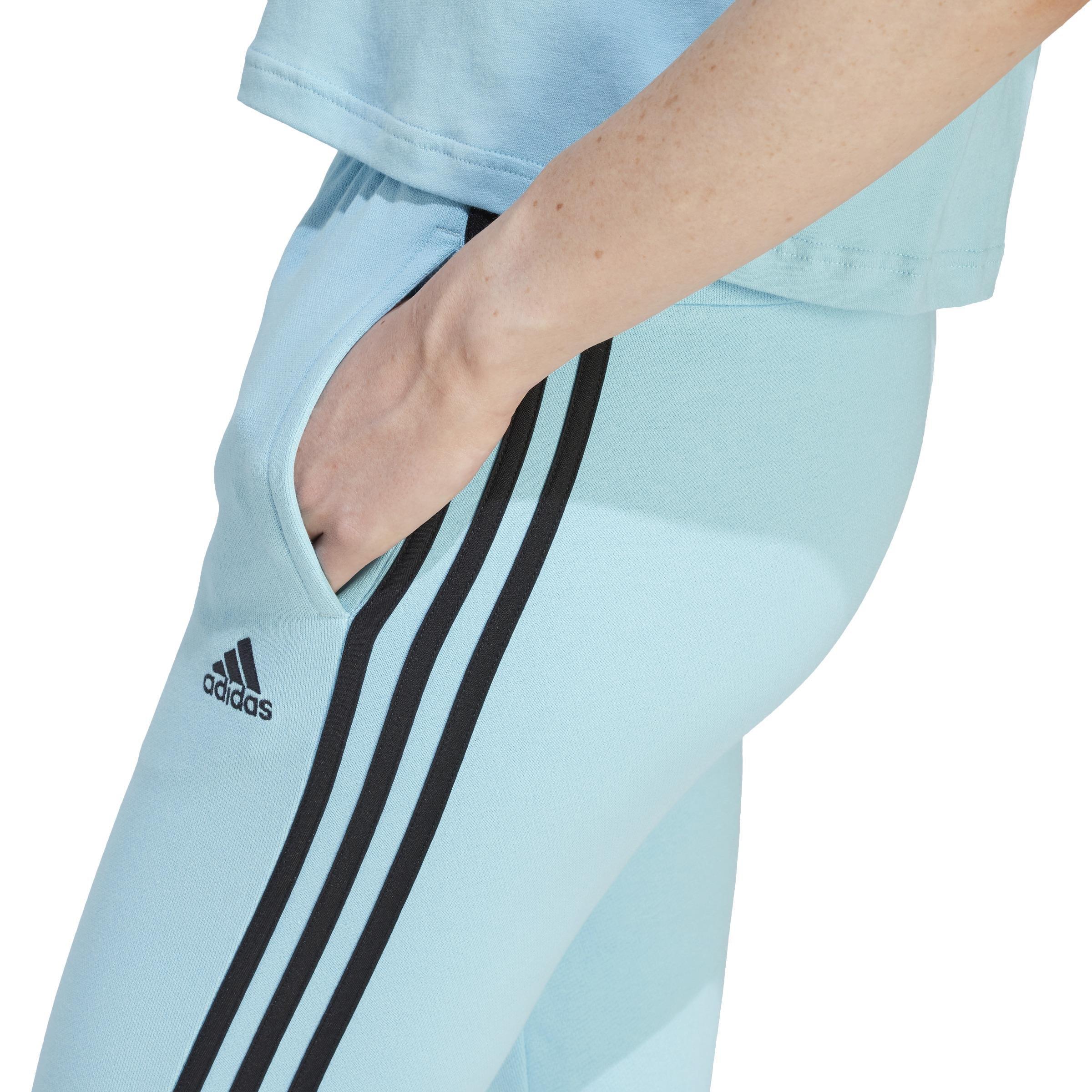 Essentials 3-Stripes French Terry Cuffed Joggers, Turquoise, , large image number 4