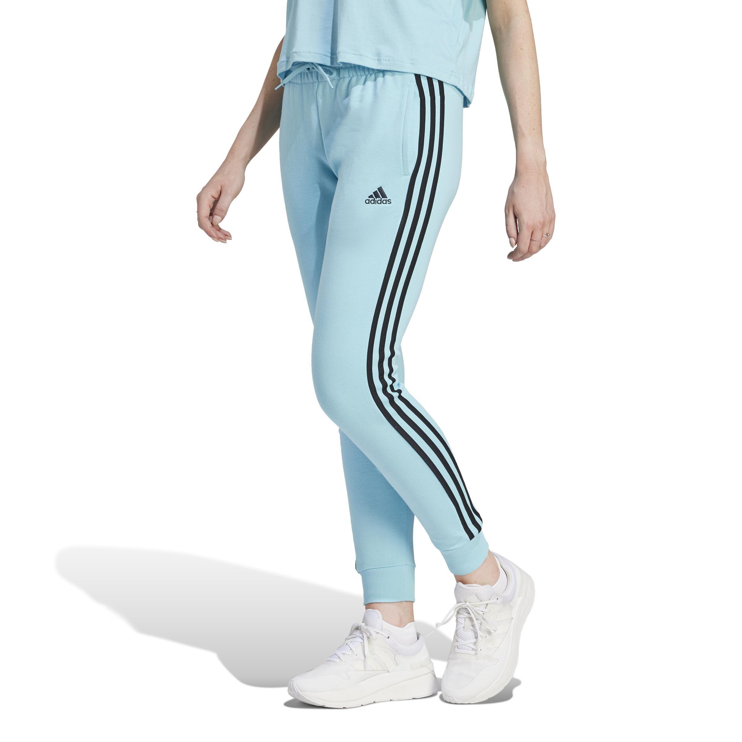 Essentials 3-Stripes French Terry Cuffed Joggers, Turquoise, , large image number 14
