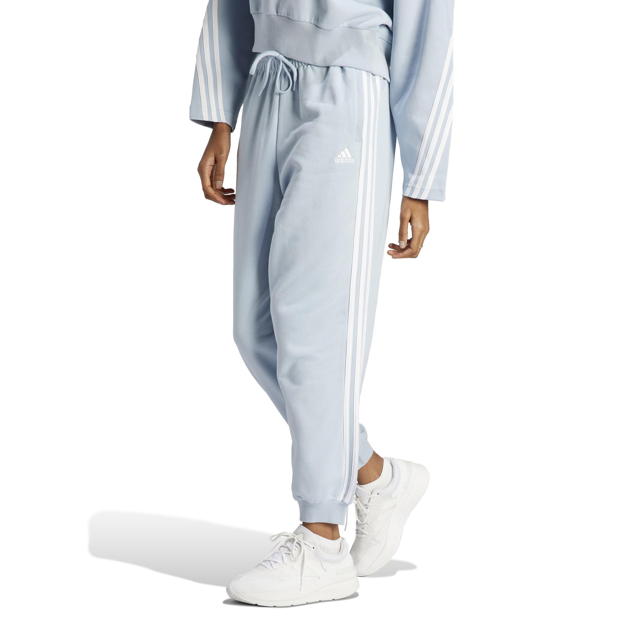 Essentials 3-Stripes French Terry Loose-Fit Joggers, Blue, , large image number 9