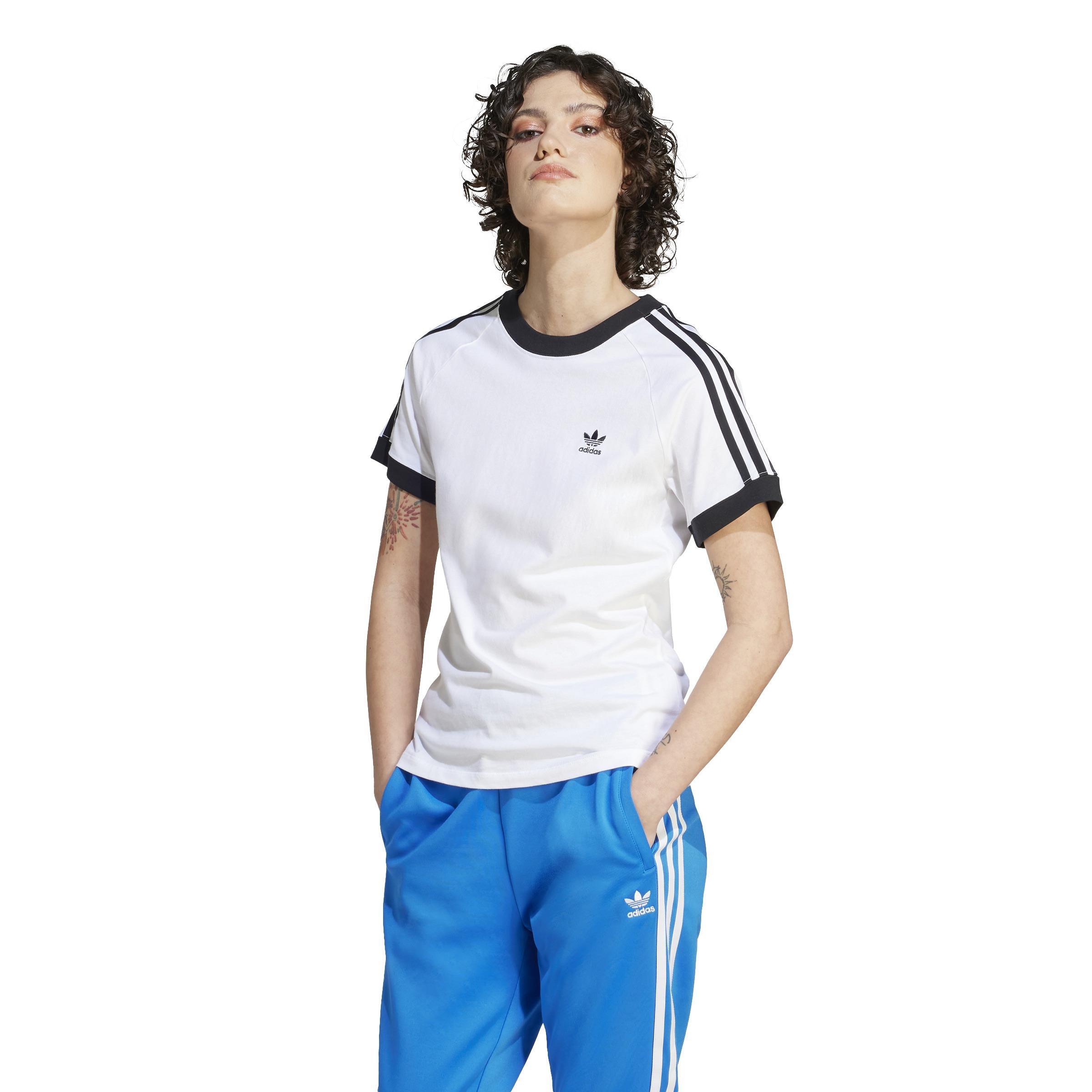 Adicolor Classics Slim 3-Stripes T-Shirt, White, A901_ONE, large image number 13