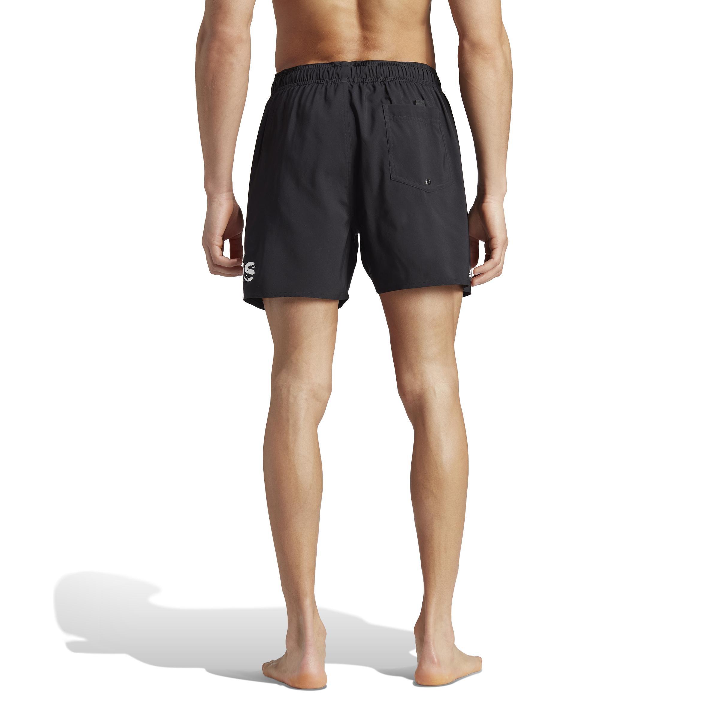 Printed Short-Length Swim Shorts, Black, A901_ONE, large image number 2