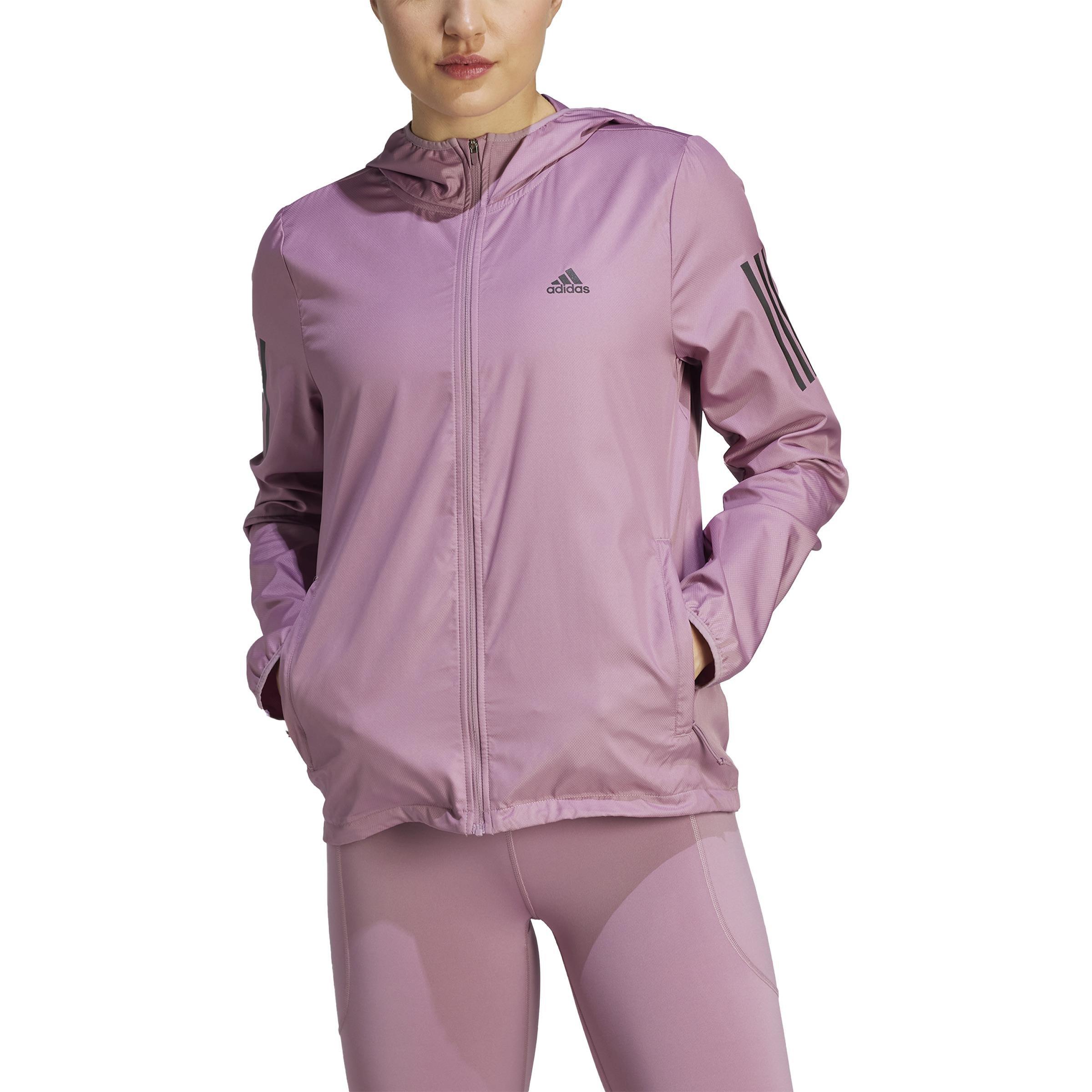 Own the Run Hooded Running Windbreaker, Pink, A901_ONE, large image number 1