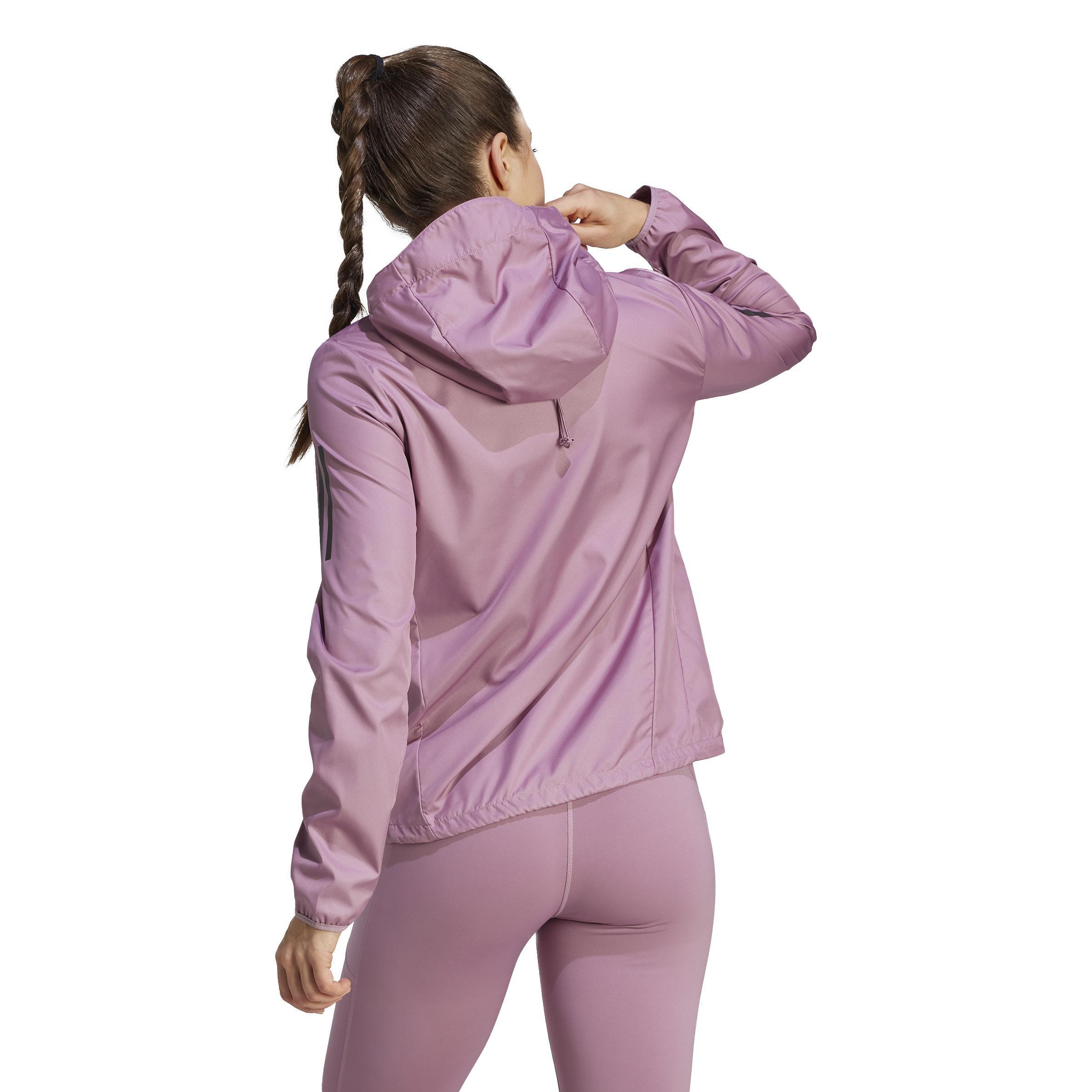 Own the Run Hooded Running Windbreaker, Pink, A901_ONE, large image number 3