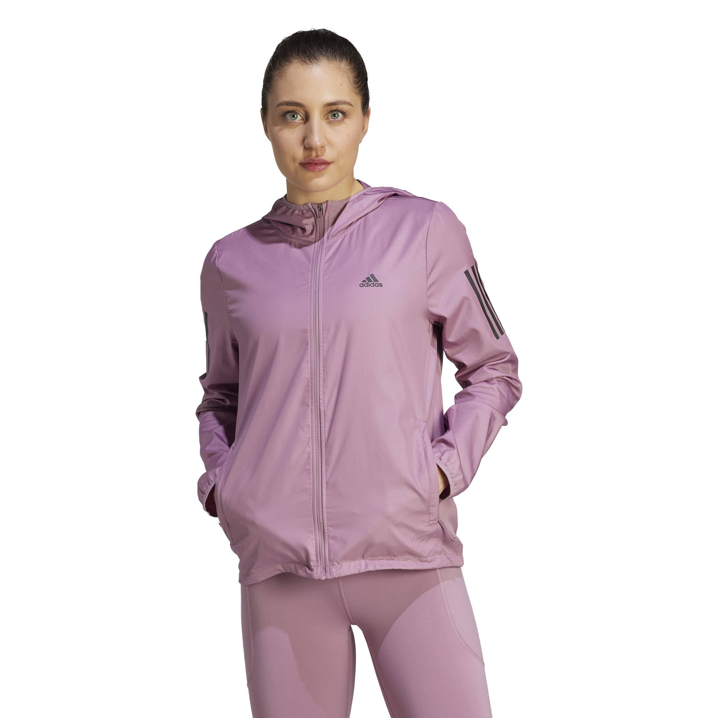 Own the Run Hooded Running Windbreaker, Pink, A901_ONE, large image number 6