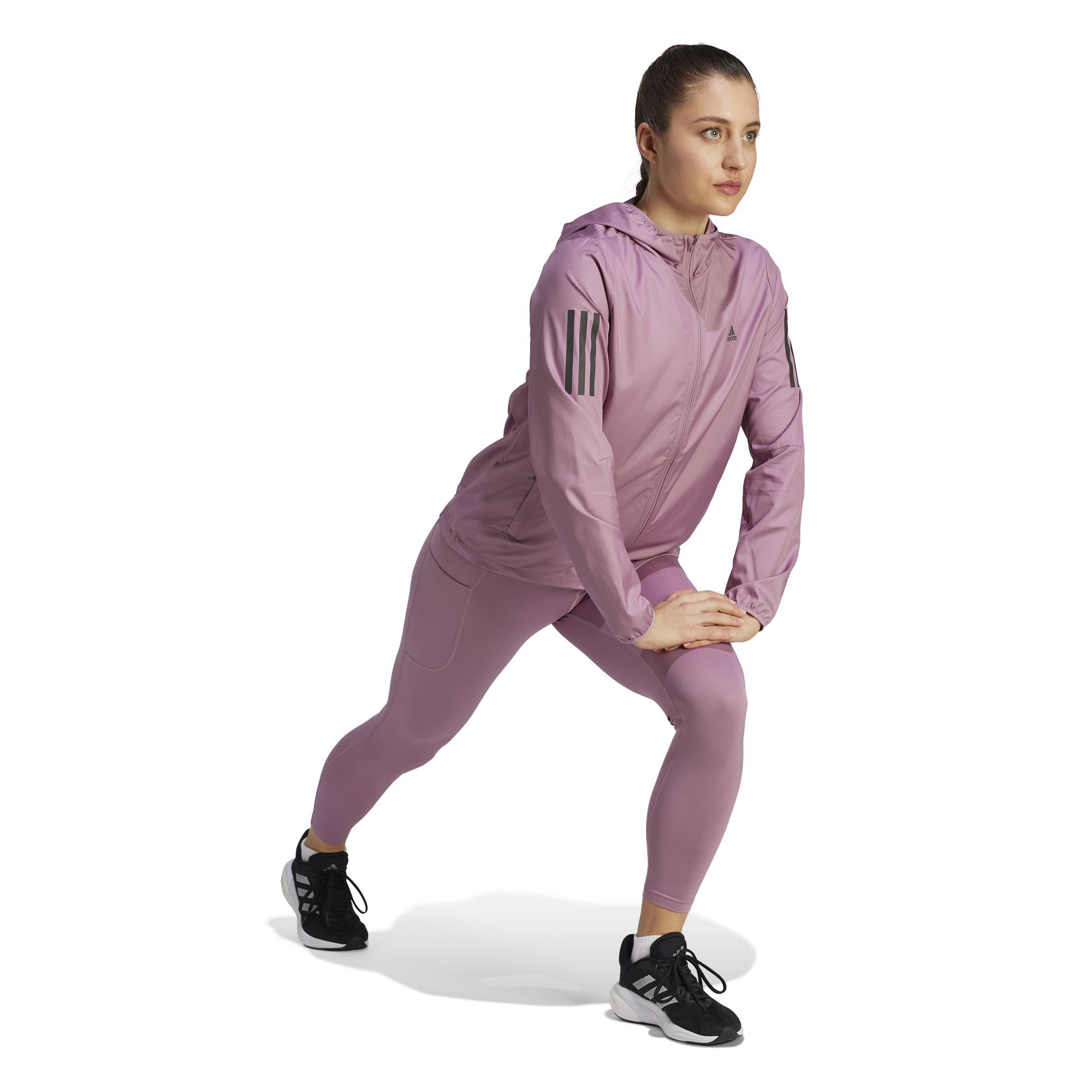 Own the Run Hooded Running Windbreaker, Pink, , large image number 7