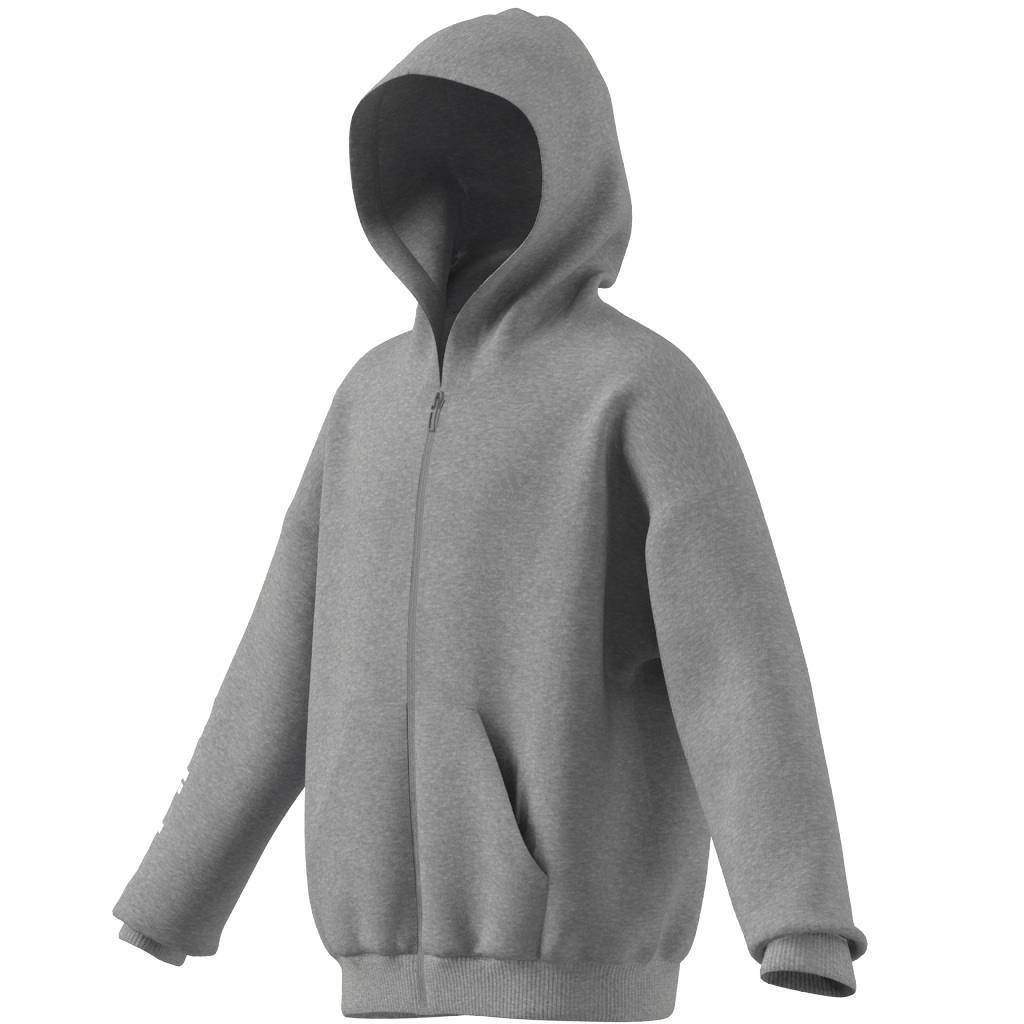 Unisex Kids Fleece Full-Zip Hoodie, Grey, A901_ONE, large image number 3
