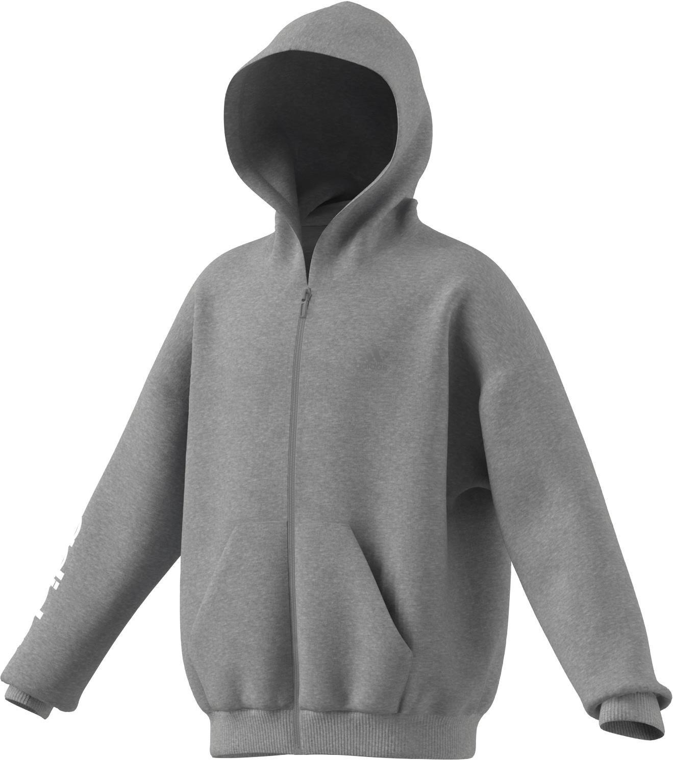 Unisex Kids Fleece Full-Zip Hoodie, Grey, A901_ONE, large image number 8