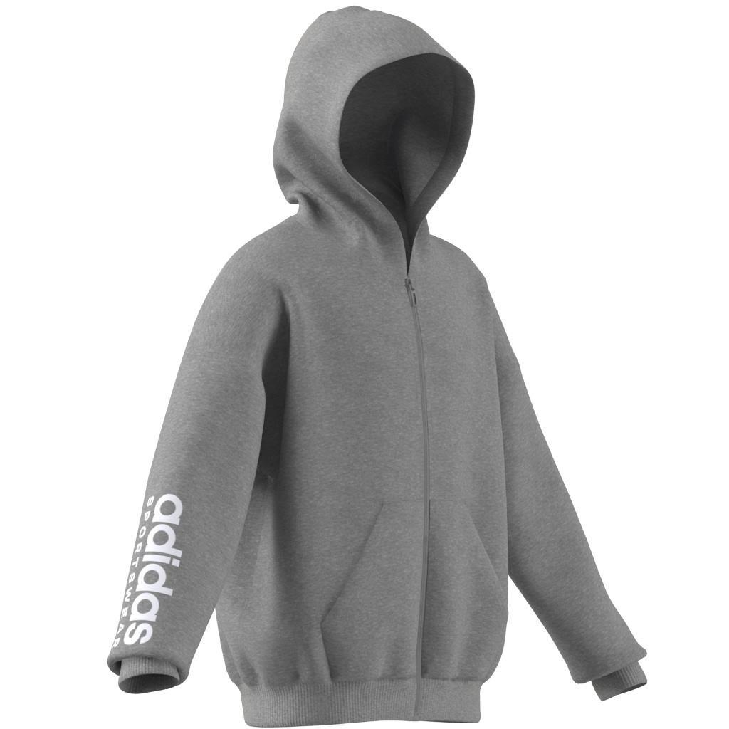 Unisex Kids Fleece Full-Zip Hoodie, Grey, A901_ONE, large image number 10