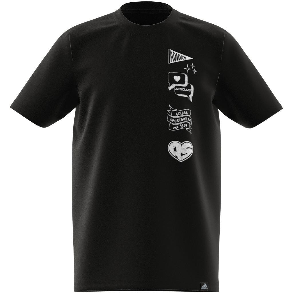 Unisex Kids Brand Love Graphic T-Shirt, Black, , large image number 9