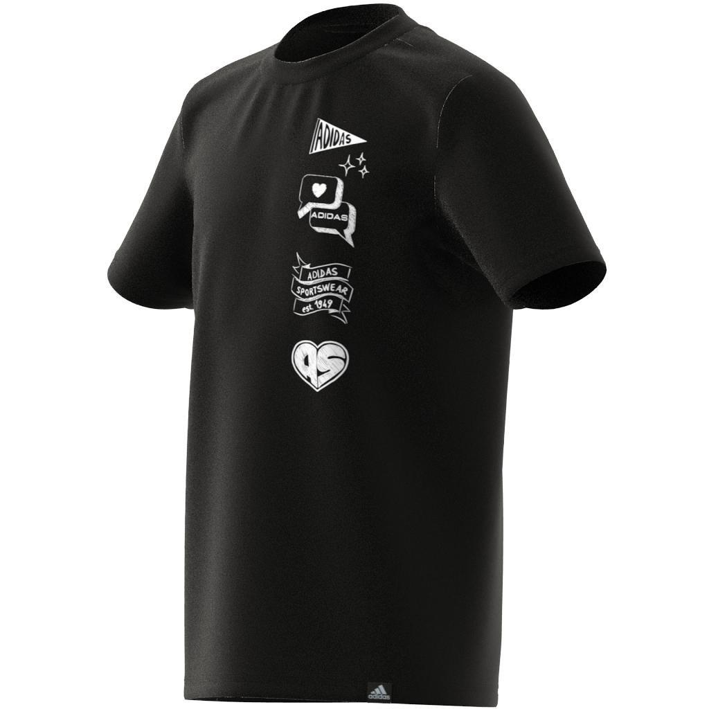 Unisex Kids Brand Love Graphic T-Shirt, Black, , large image number 12