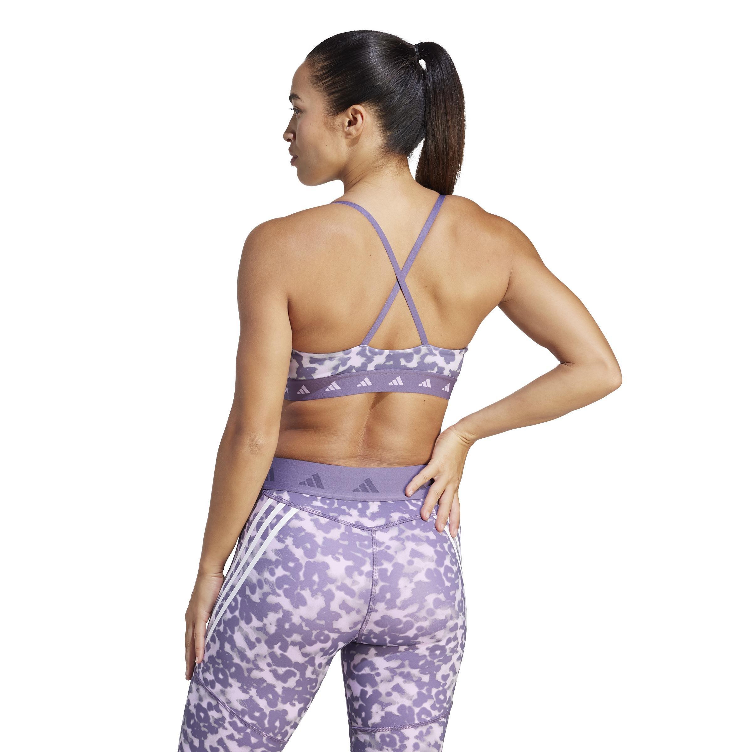 Aeroreact Hyperglam Light-Support Printed Bra, Purple, A901_ONE, large image number 3