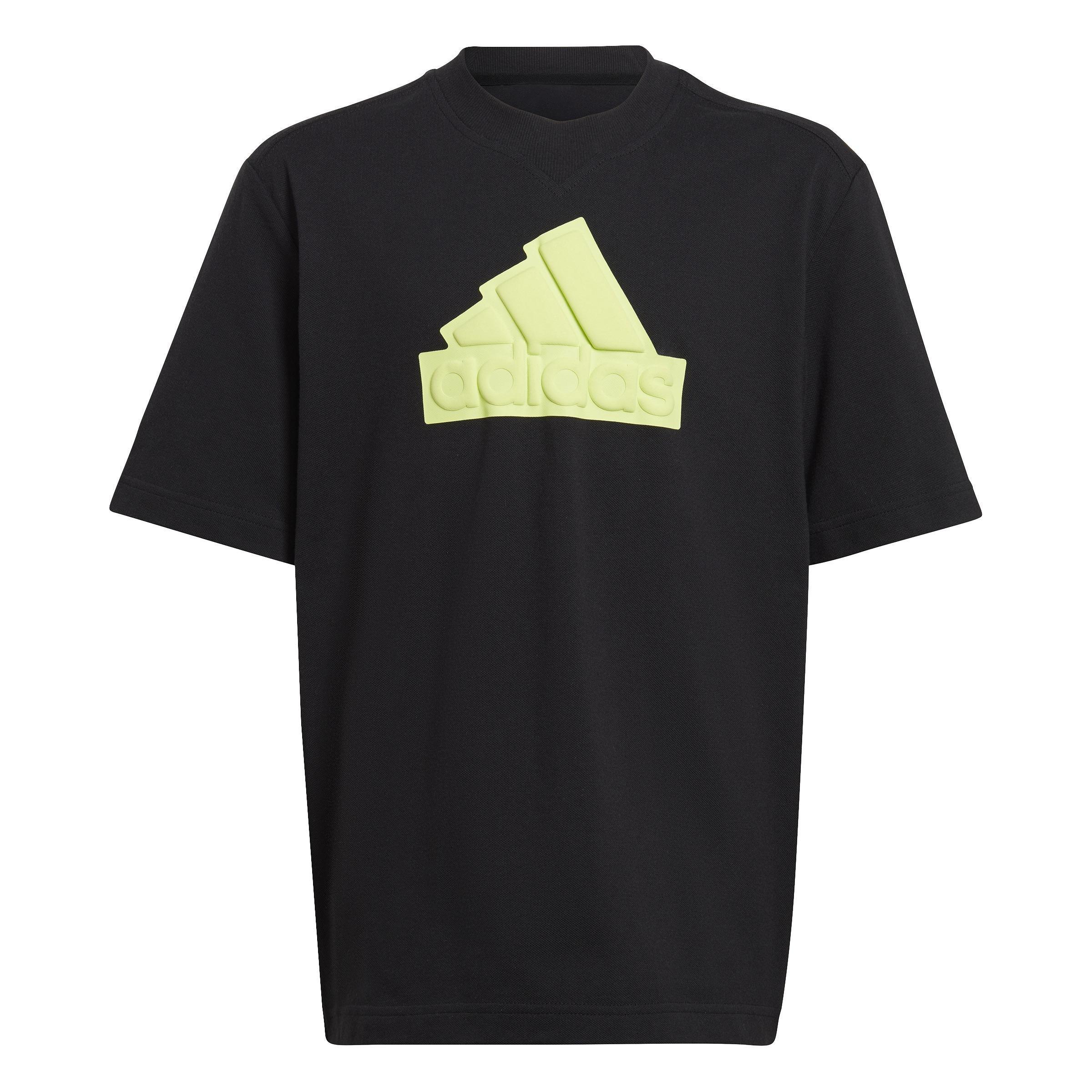 Unisex Kids Future Icons Logo Pique T-Shirt, Black, , large image number 1
