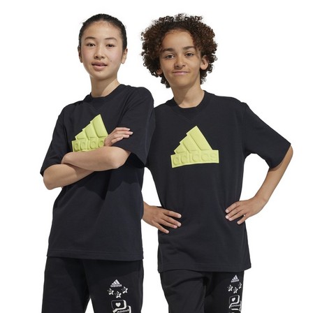 Kids Unisex Future Icons Logo Piqué T-Shirt, Black, A901_ONE, large image number 12
