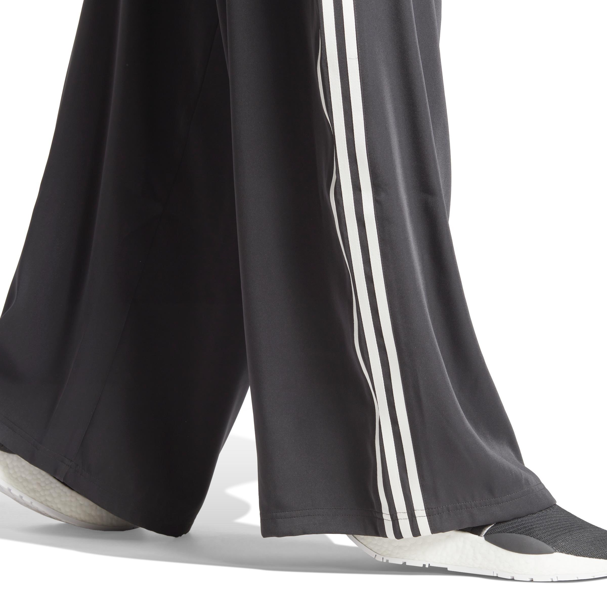 Blue Version Wide Leg Satin Joggers, Black, , large image number 4