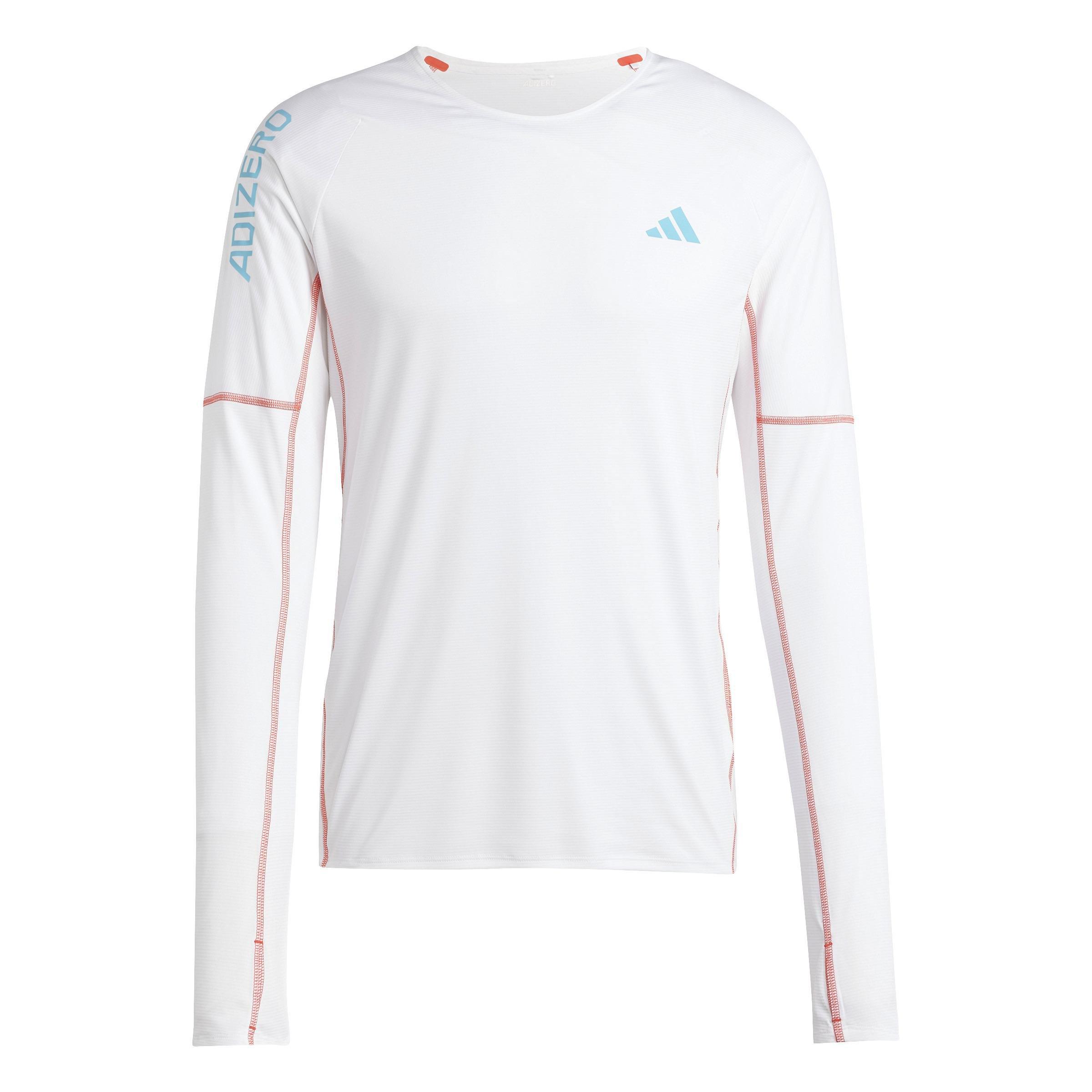 Adizero Running Long-Sleeve Top, White, A901_ONE, large image number 0