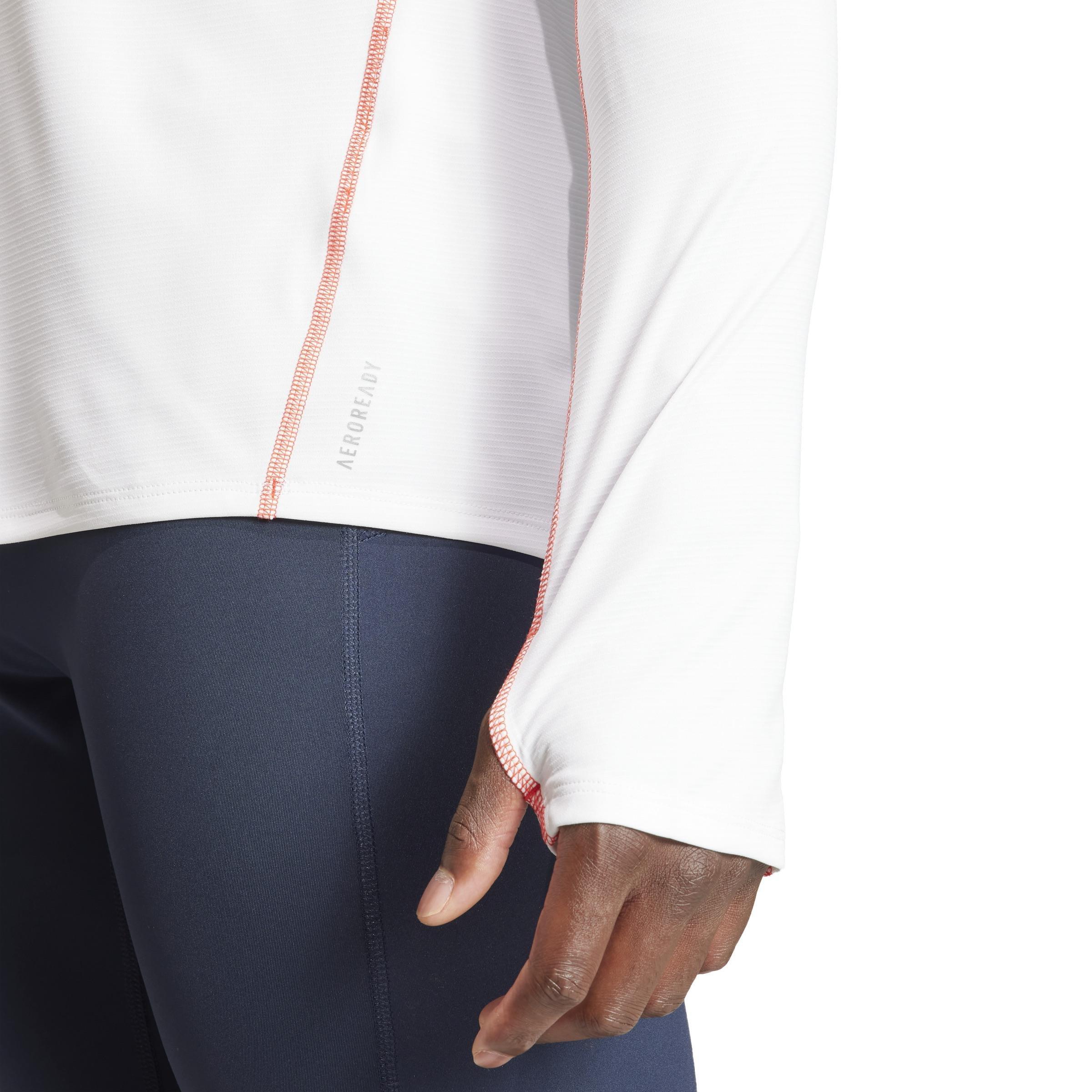Adizero Running Long-Sleeve Top, White, A901_ONE, large image number 4