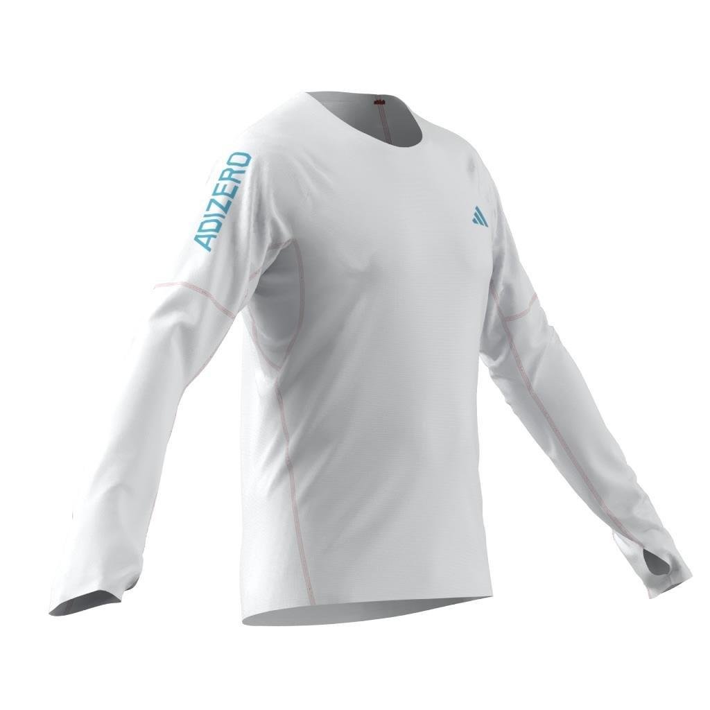 Adizero Running Long-Sleeve Top, White, A901_ONE, large image number 6