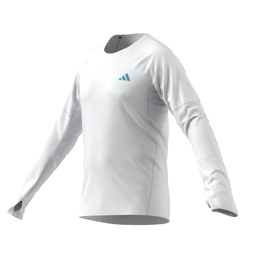 Adizero Running Long-Sleeve Top, White, A901_ONE, large image number 8