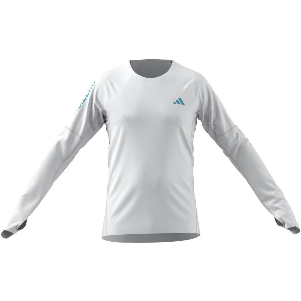 Adizero Running Long-Sleeve Top, White, A901_ONE, large image number 10