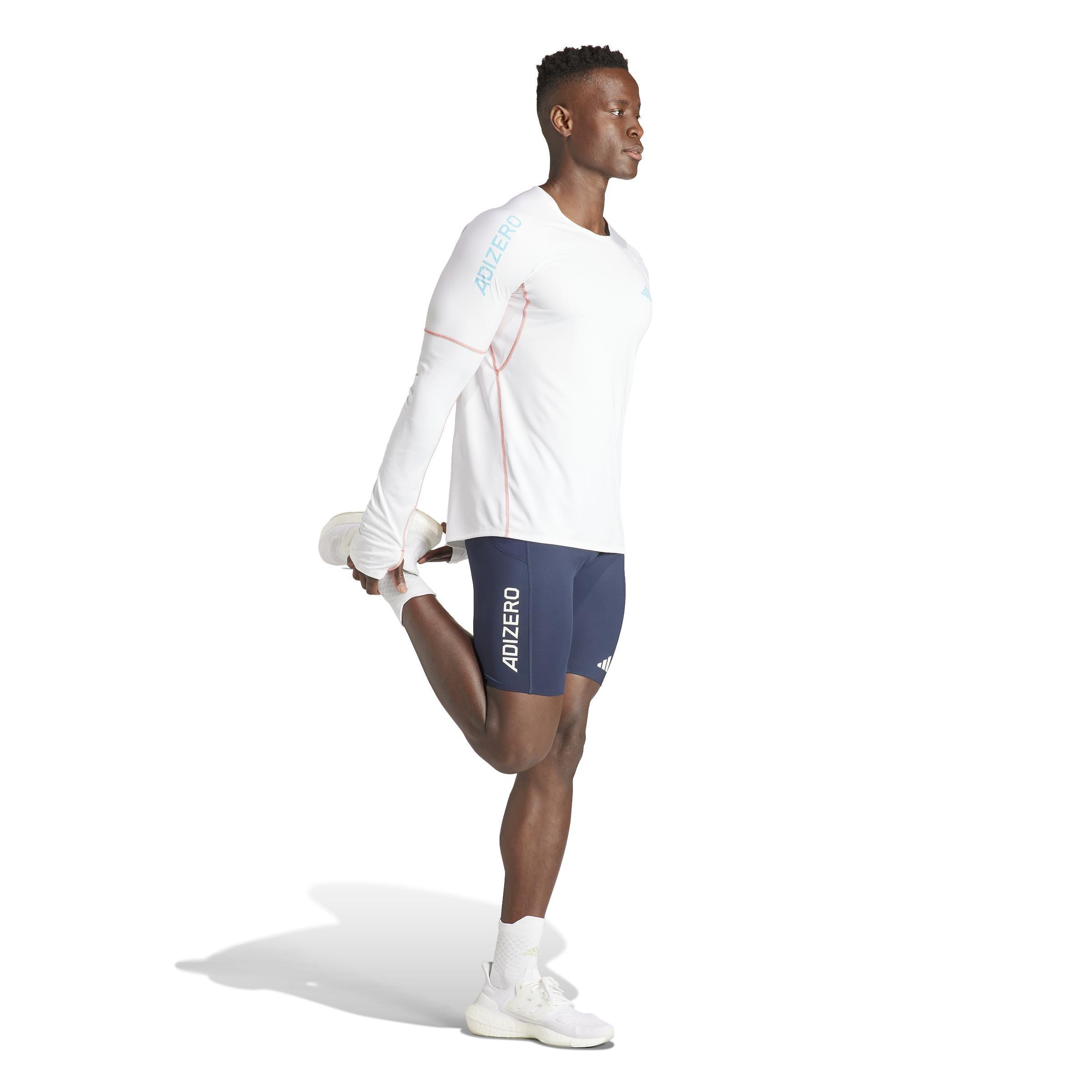 Adizero Running Long-Sleeve Top, White, A901_ONE, large image number 12