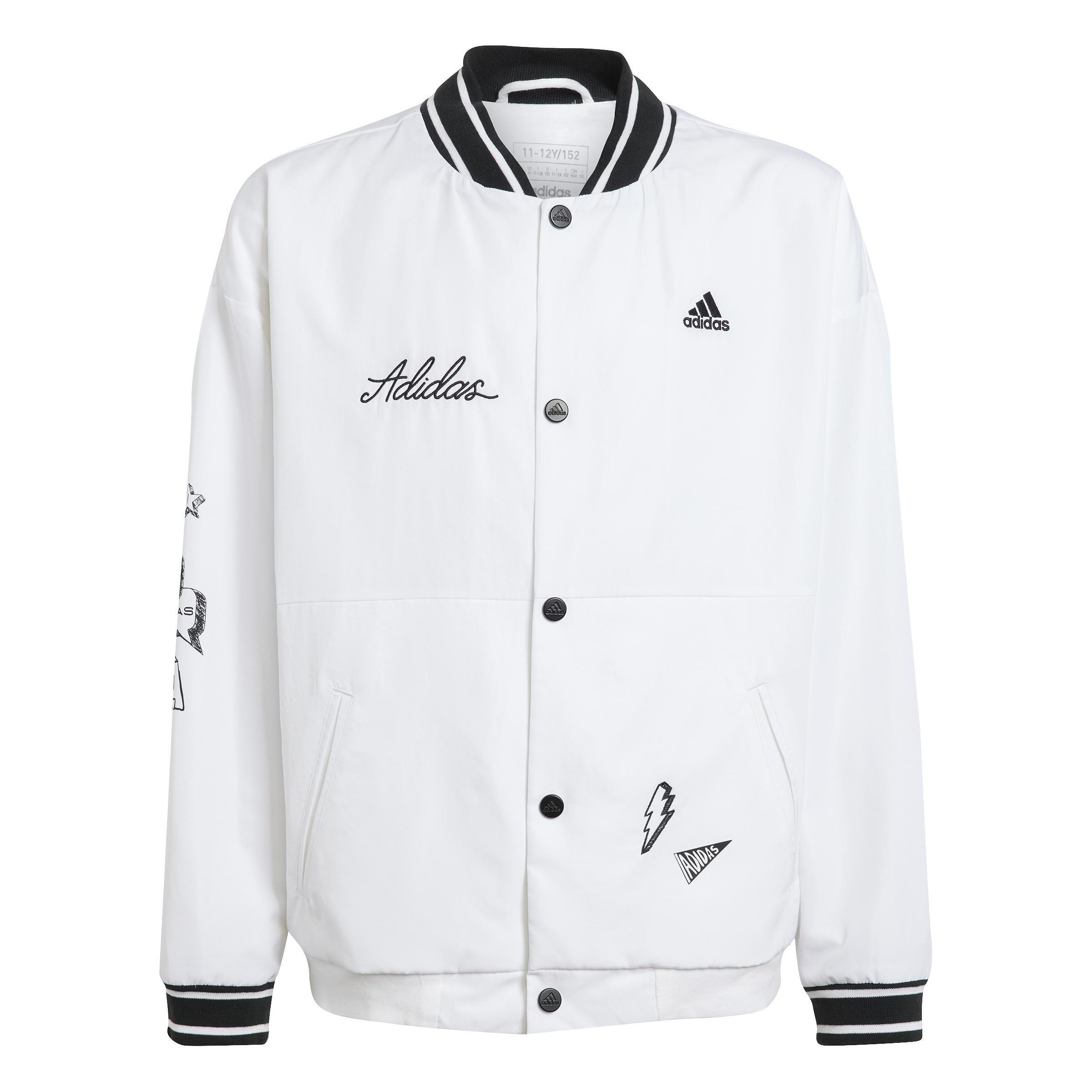 Unisex Kids Brand Love Woven Jacket, White, , large image number 0