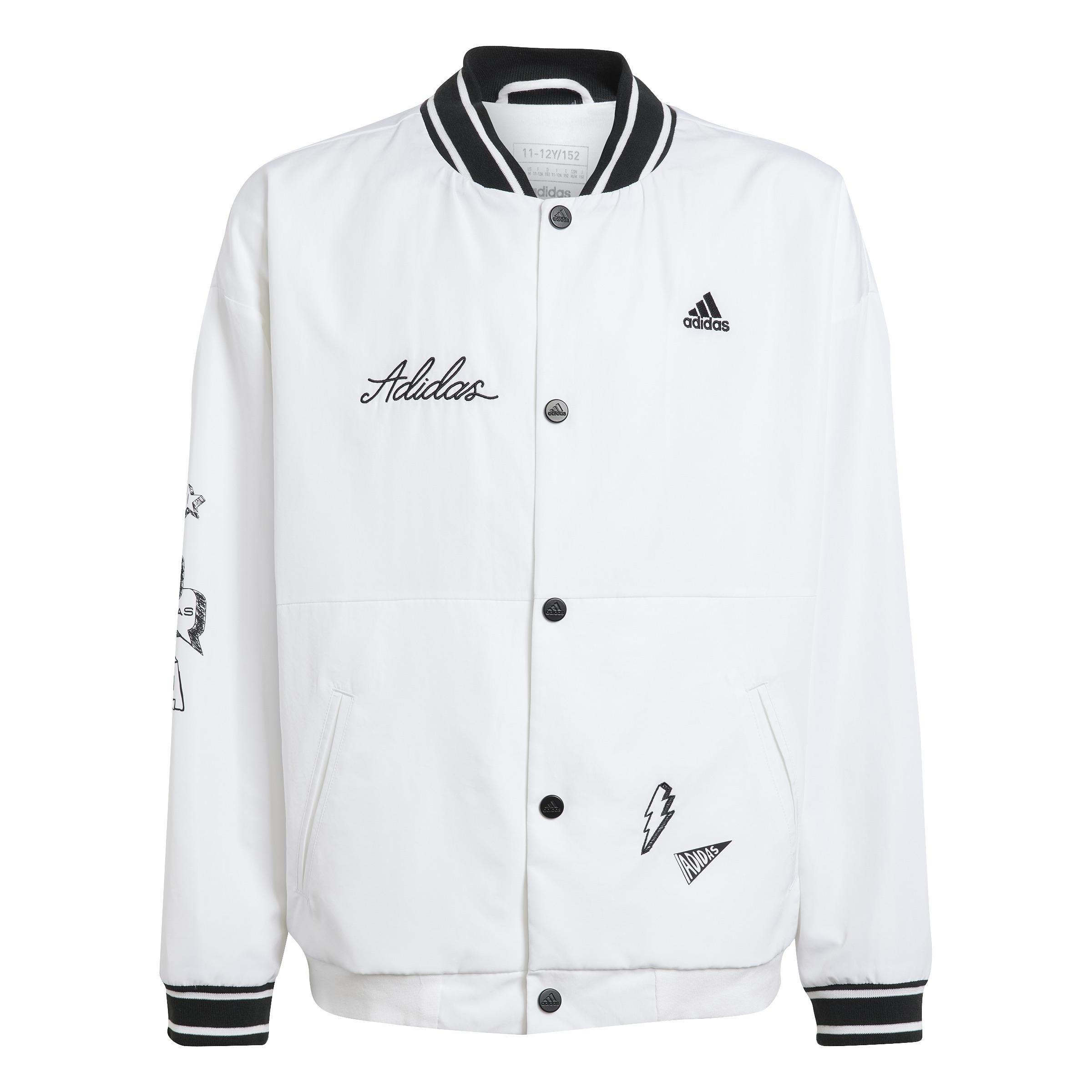 Unisex Kids Brand Love Woven Jacket, White, , large image number 1