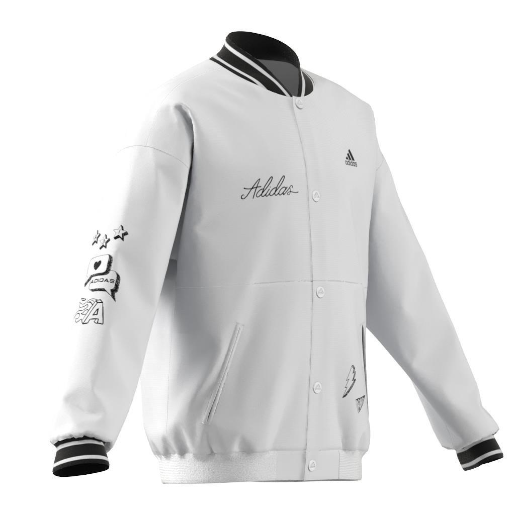 Unisex Kids Brand Love Woven Jacket, White, A901_ONE, large image number 6