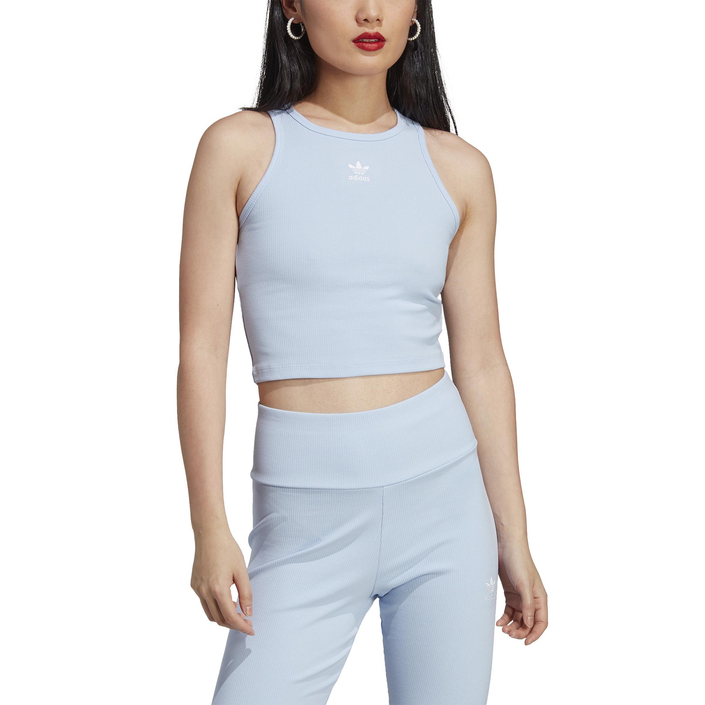 Rib Tank Top, Blue, A901_ONE, medium