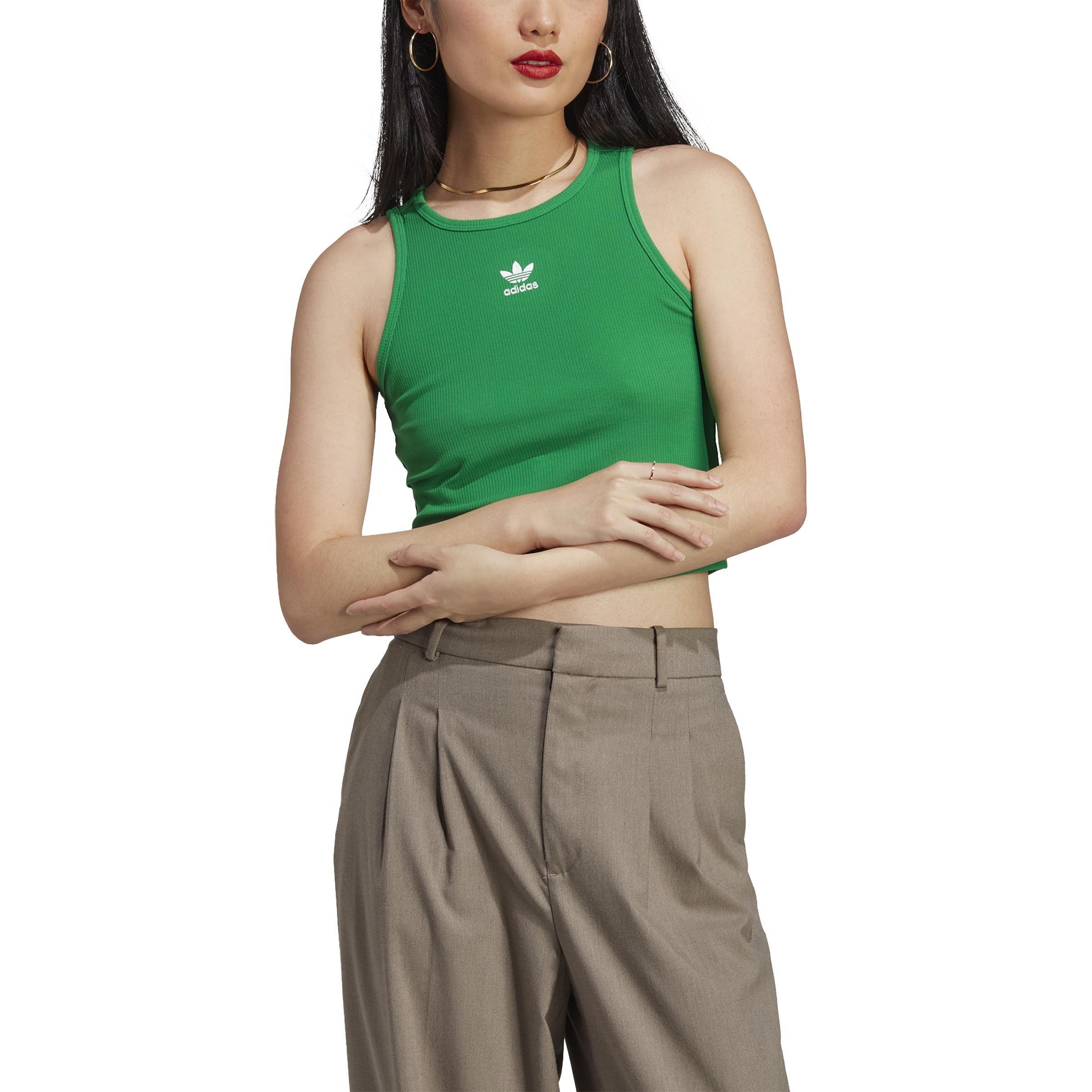 Rib Tank Top, Green, A901_ONE, large image number 2