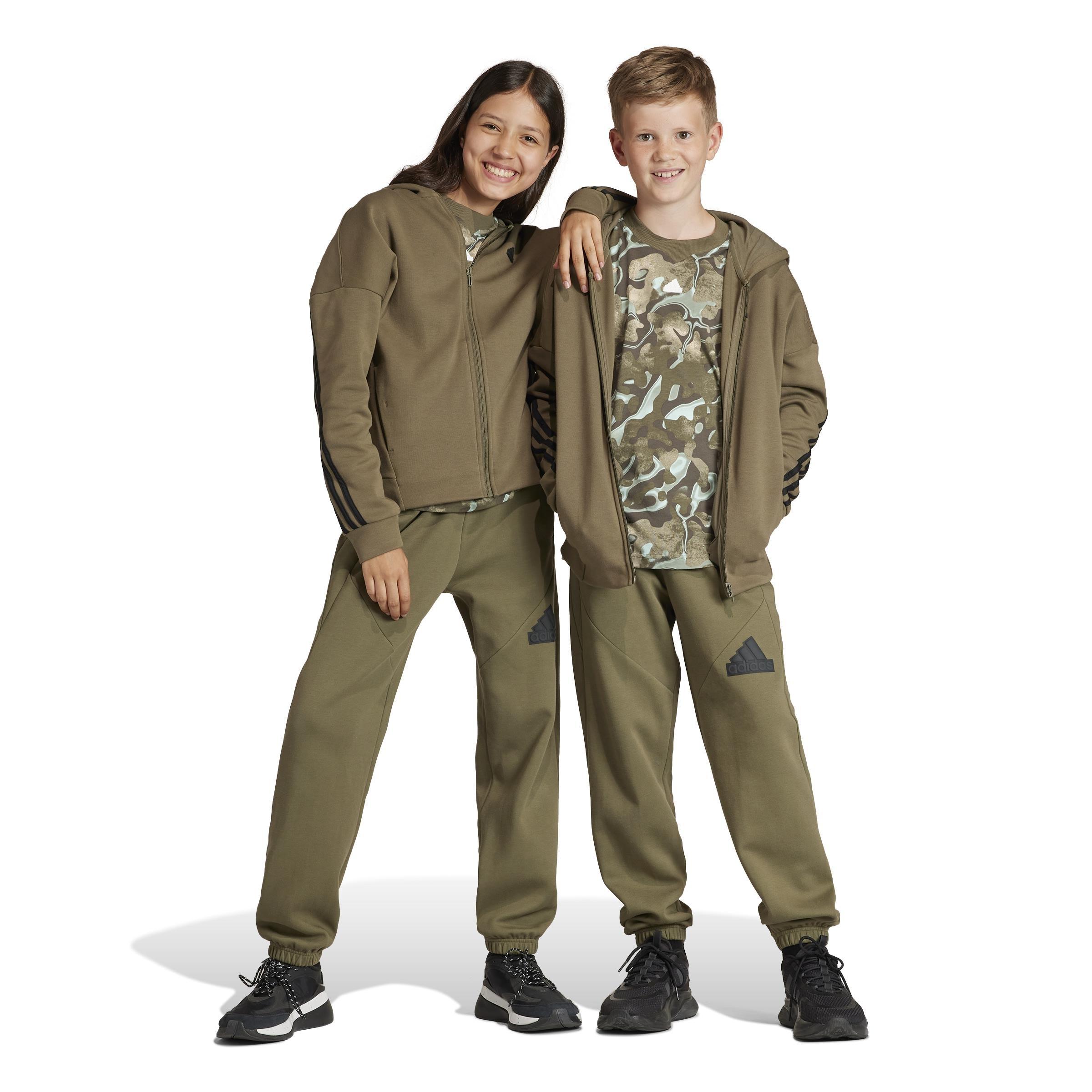 Kids Unisex Future Icons Logo Tracksuit Bottoms, Green, A901_ONE, large image number 13