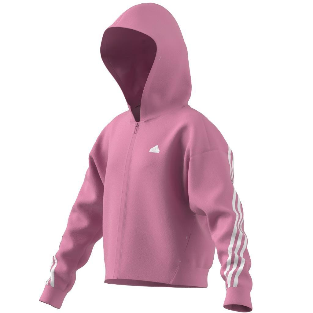 Kids Future Icons 3-Stripes Full-Zip Hoodie, Pink, , large image number 8