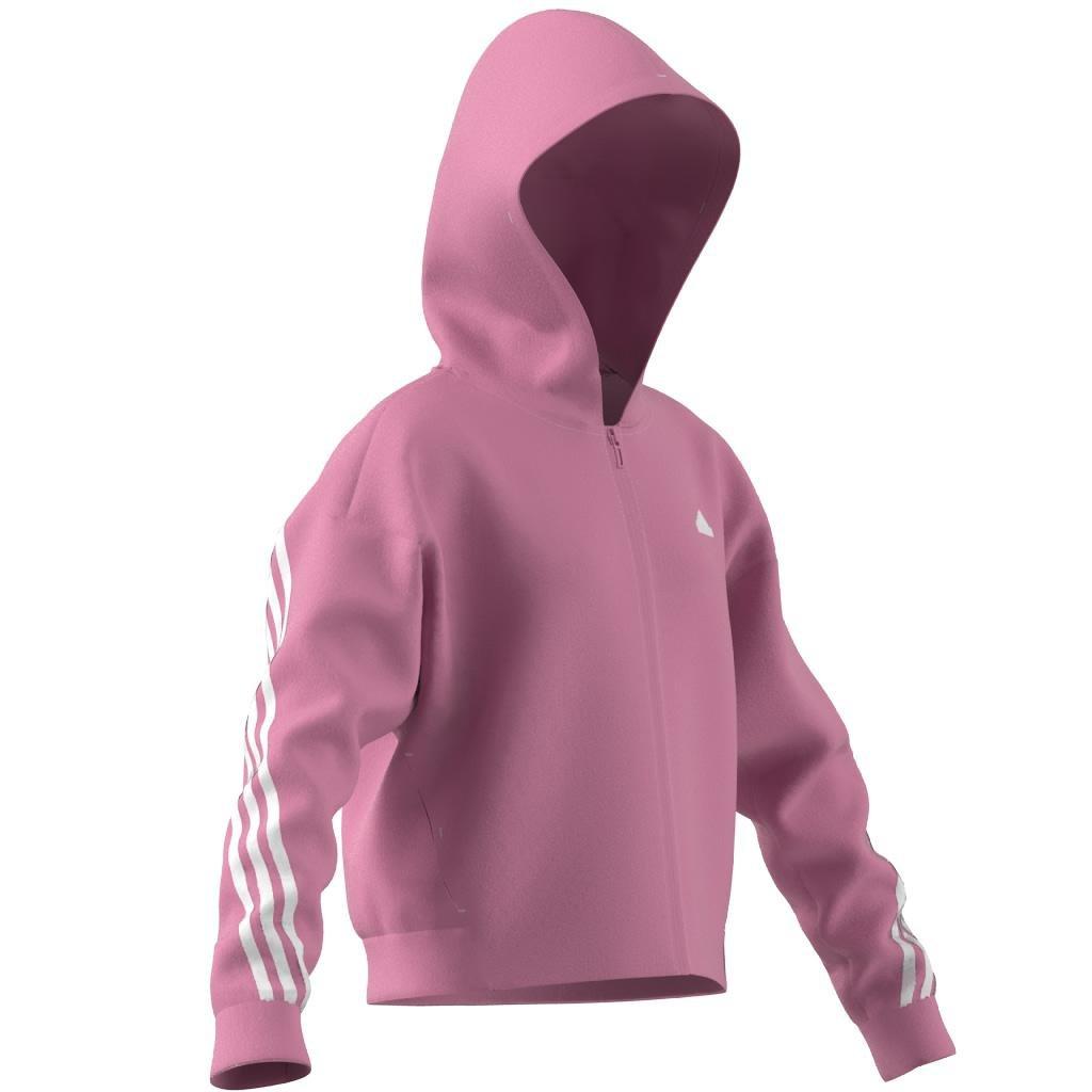 Kids Future Icons 3-Stripes Full-Zip Hoodie, Pink, , large image number 9