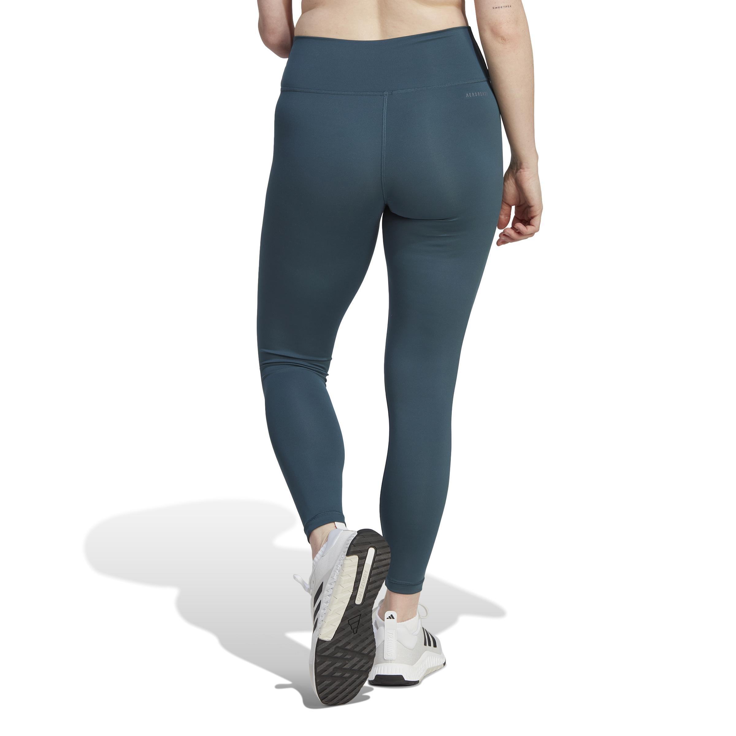 Training Essentials High-Waisted 7/8 Leggings, Turquoise, A901_ONE, large image number 2