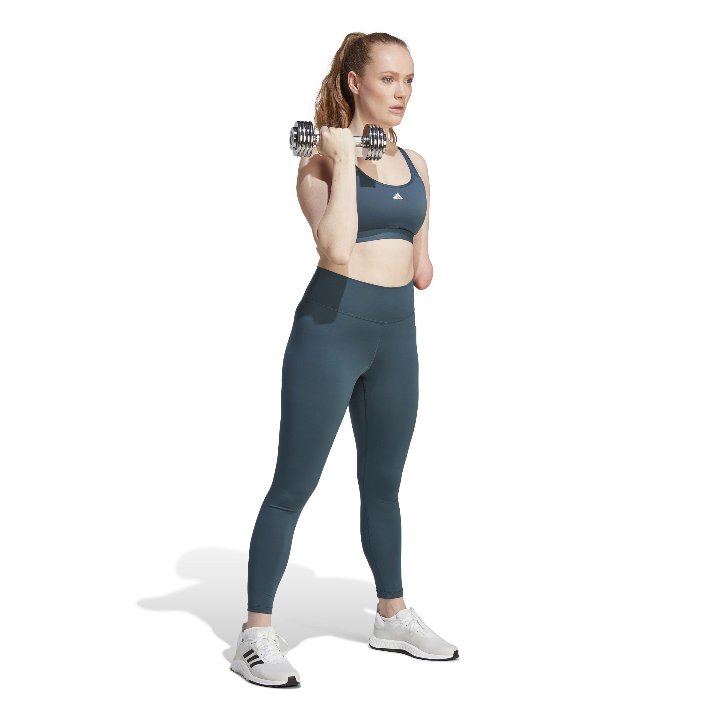 Training Essentials High-Waisted 7/8 Leggings, Turquoise, A901_ONE, large image number 7