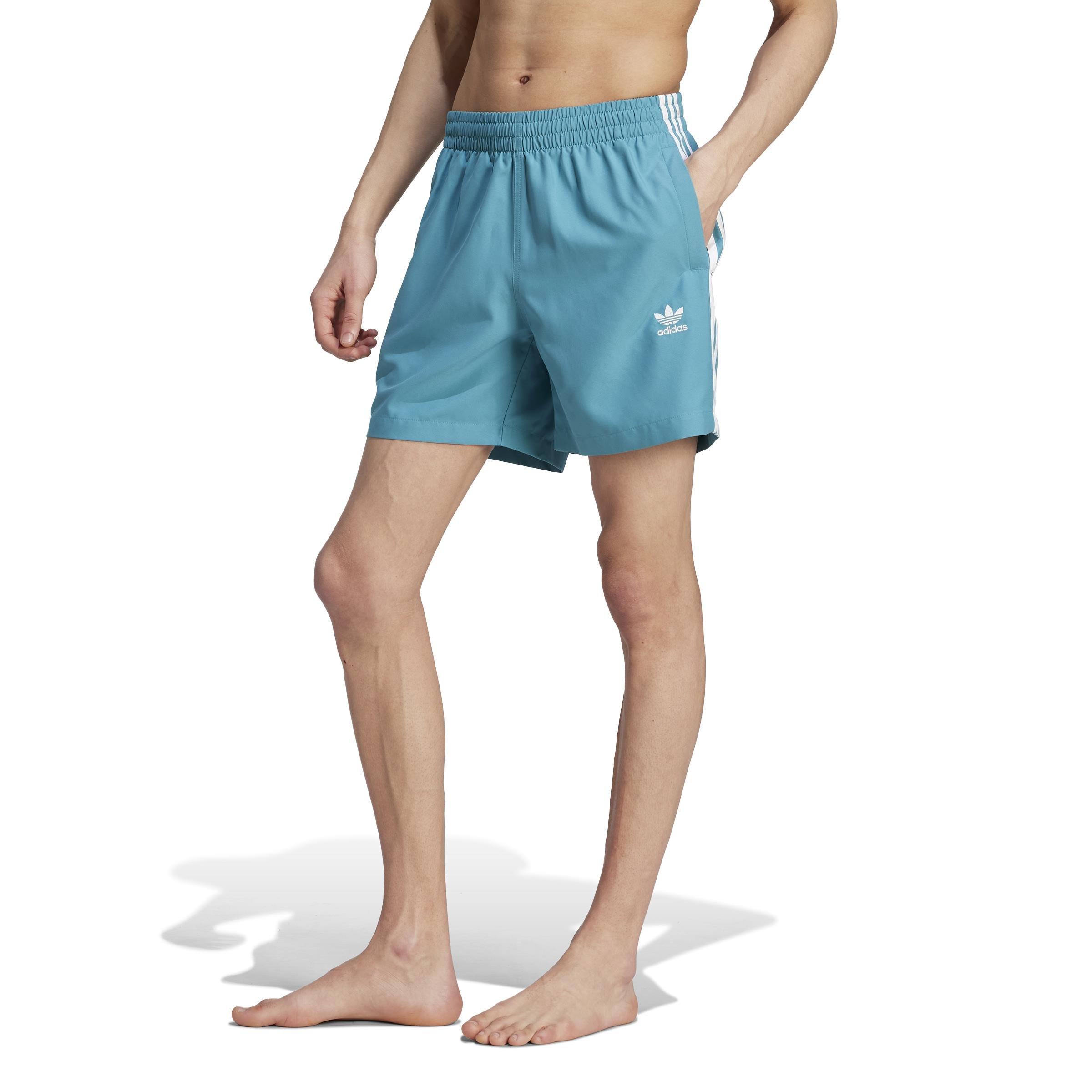 Men Originals Adicolor 3-Stripes Swim Shorts, Turquoise, A901_ONE, large image number 0