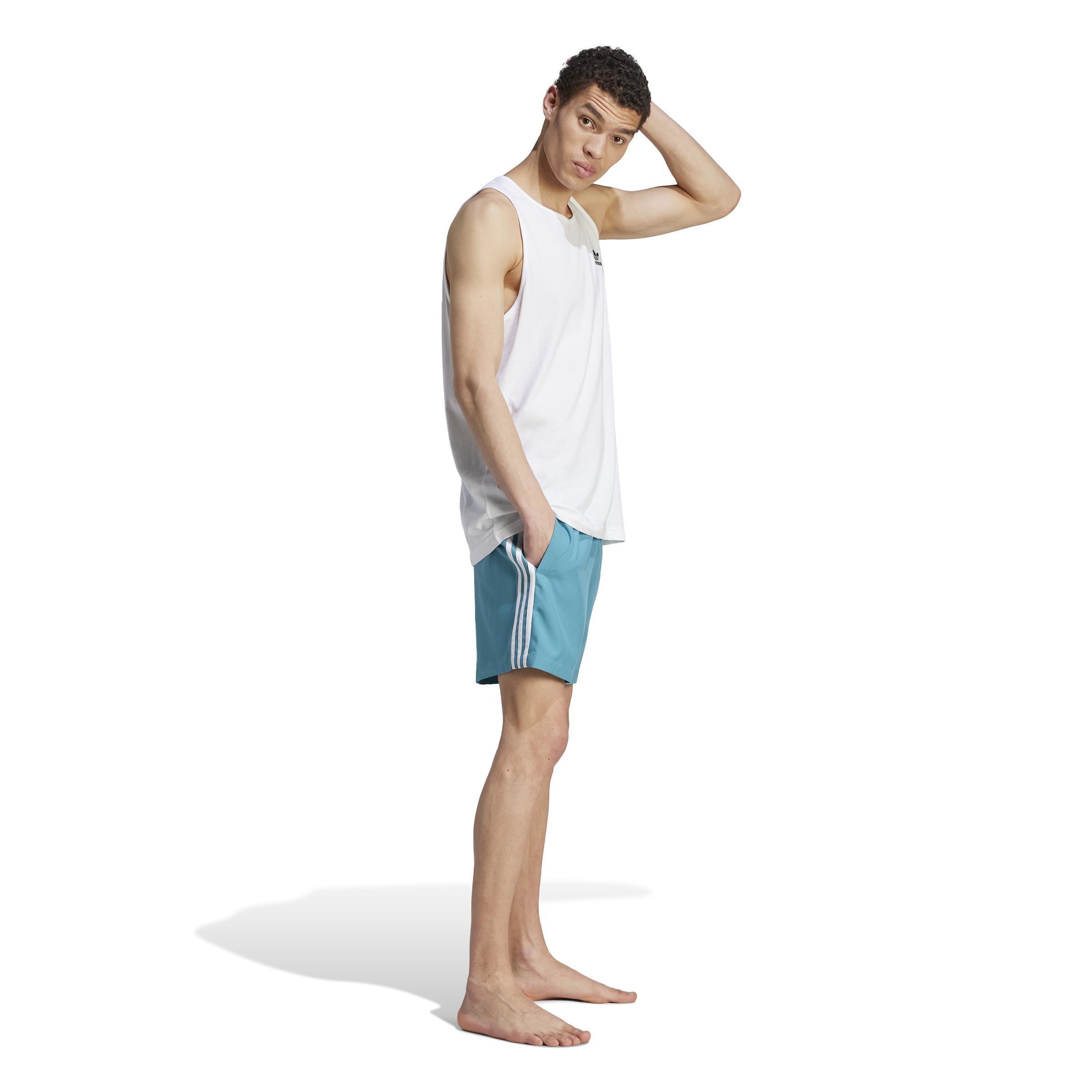 Men Originals Adicolor 3-Stripes Swim Shorts, Turquoise, A901_ONE, large image number 1