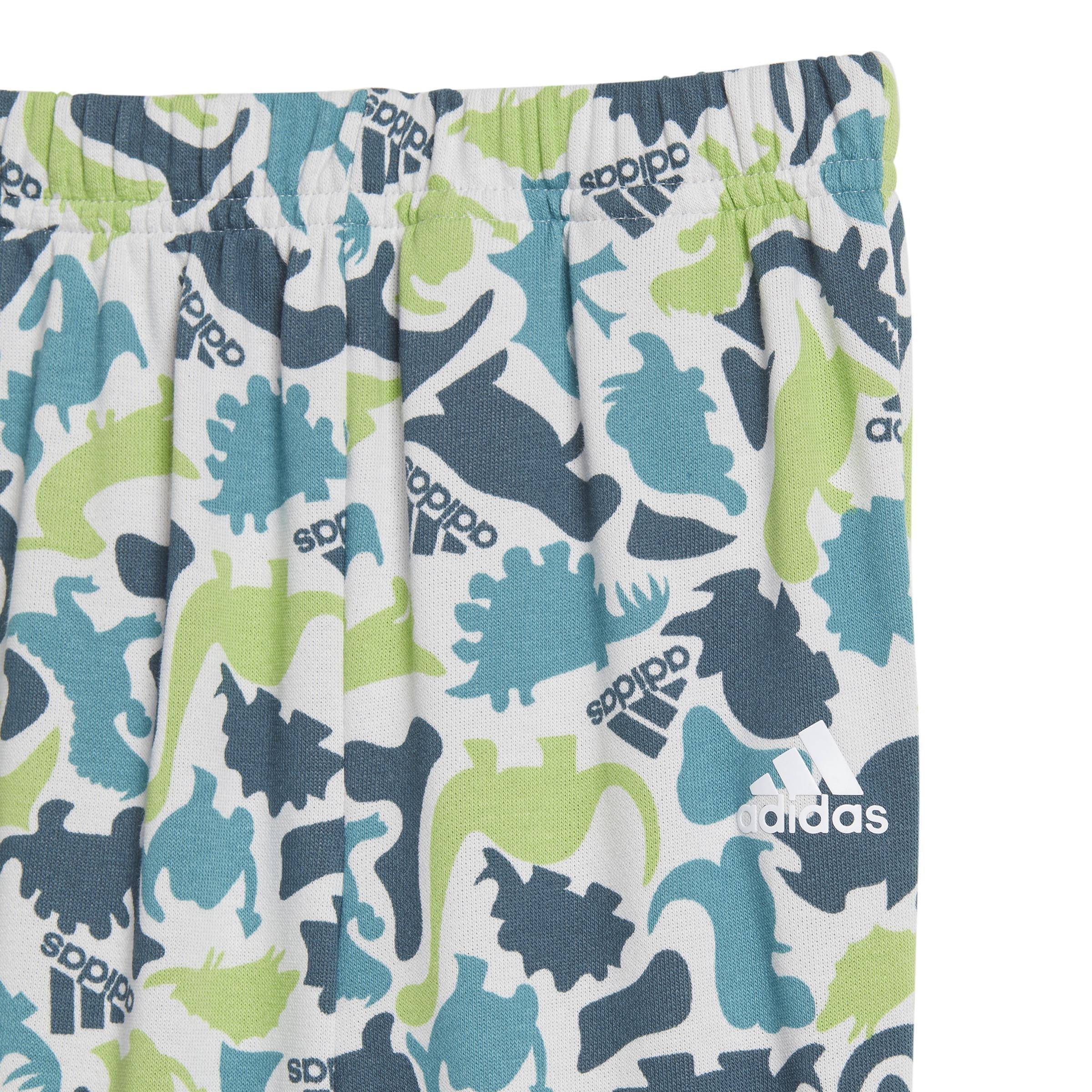 Unisex Kids Dino Camo Allover Print French Terry Jogger Set, Turquoise, A901_ONE, large image number 6