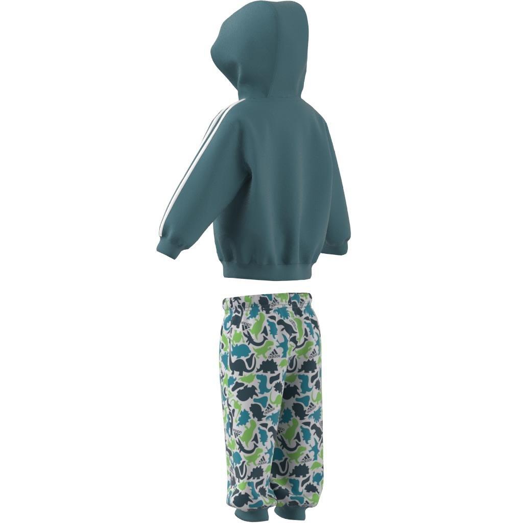 Unisex Kids Dino Camo Allover Print French Terry Jogger Set, Turquoise, A901_ONE, large image number 10