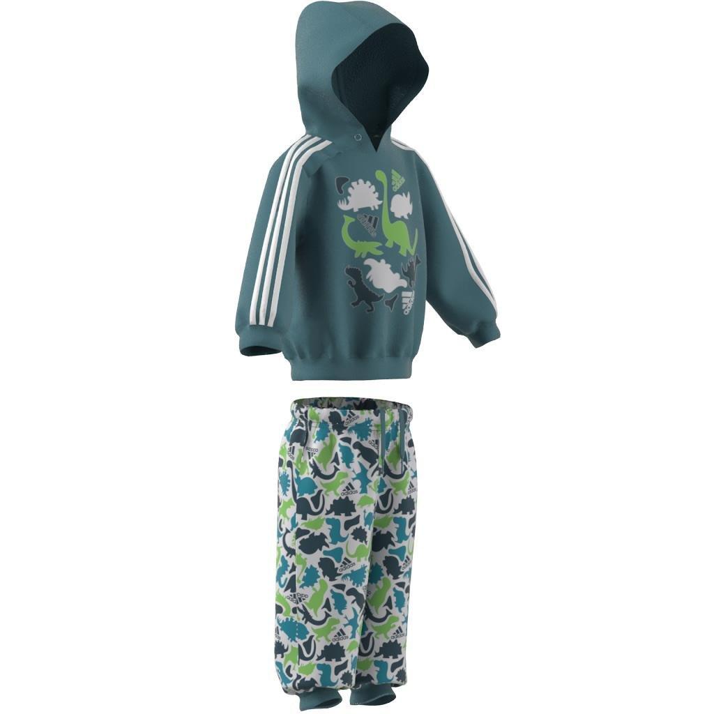 Unisex Kids Dino Camo Allover Print French Terry Jogger Set, Turquoise, A901_ONE, large image number 11