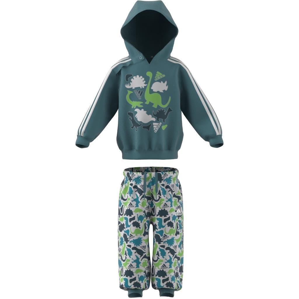 Unisex Kids Dino Camo Allover Print French Terry Jogger Set, Turquoise, A901_ONE, large image number 13