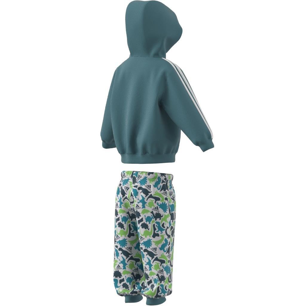 Unisex Kids Dino Camo Allover Print French Terry Jogger Set, Turquoise, A901_ONE, large image number 14