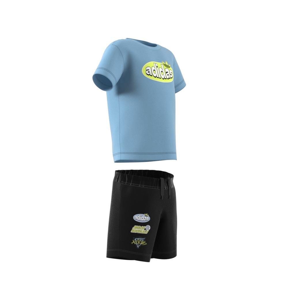 Unisex Graphic Shorts and Tee Set, Blue, A901_ONE, large image number 8