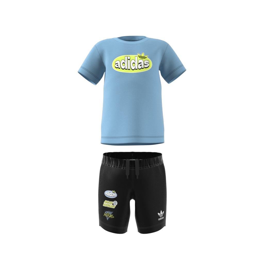 Unisex Graphic Shorts and Tee Set, Blue, A901_ONE, large image number 10